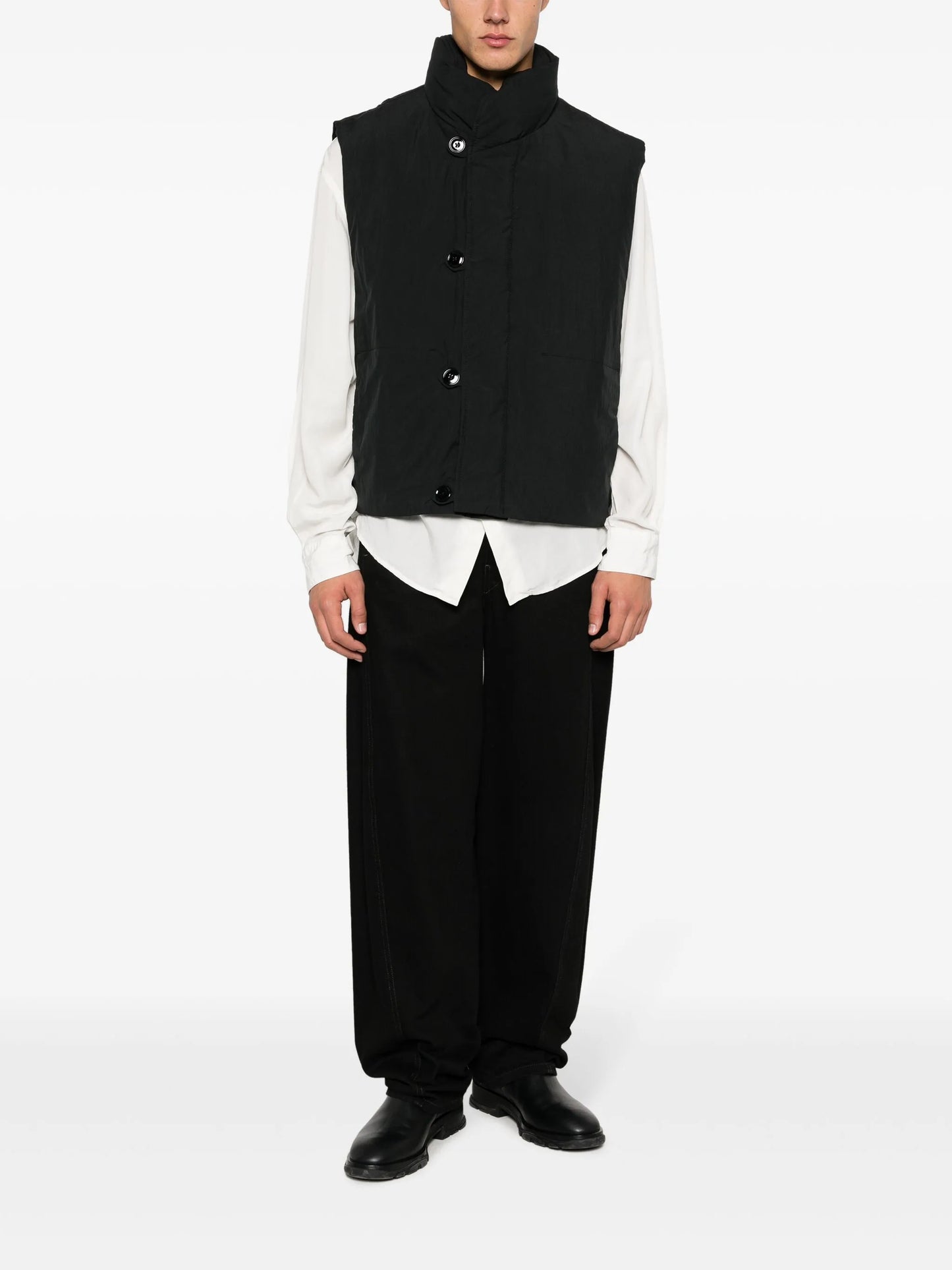 button-front padded gilet