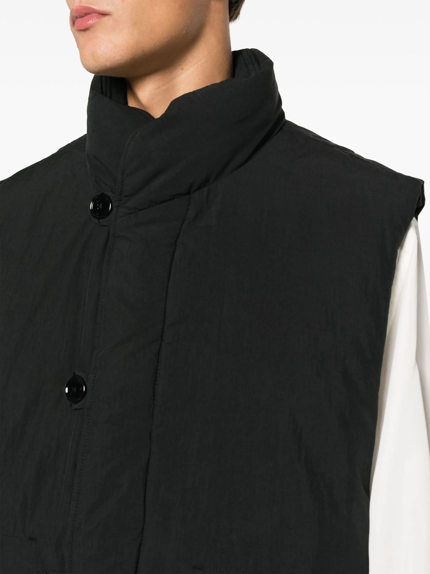 button-front padded gilet