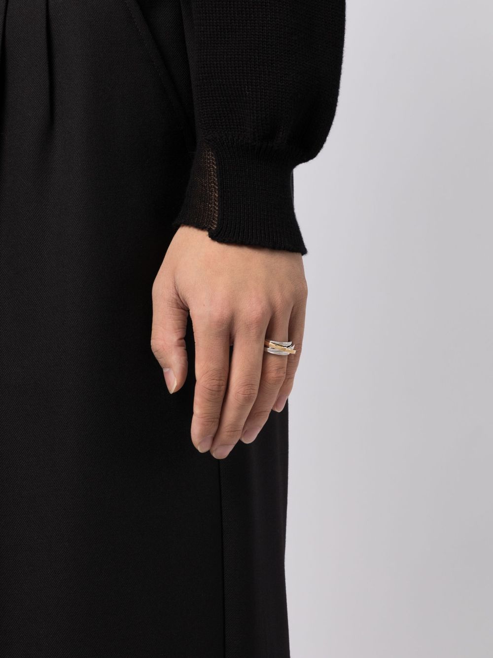 9K gold and sterling silver Orb Slim Duo ring