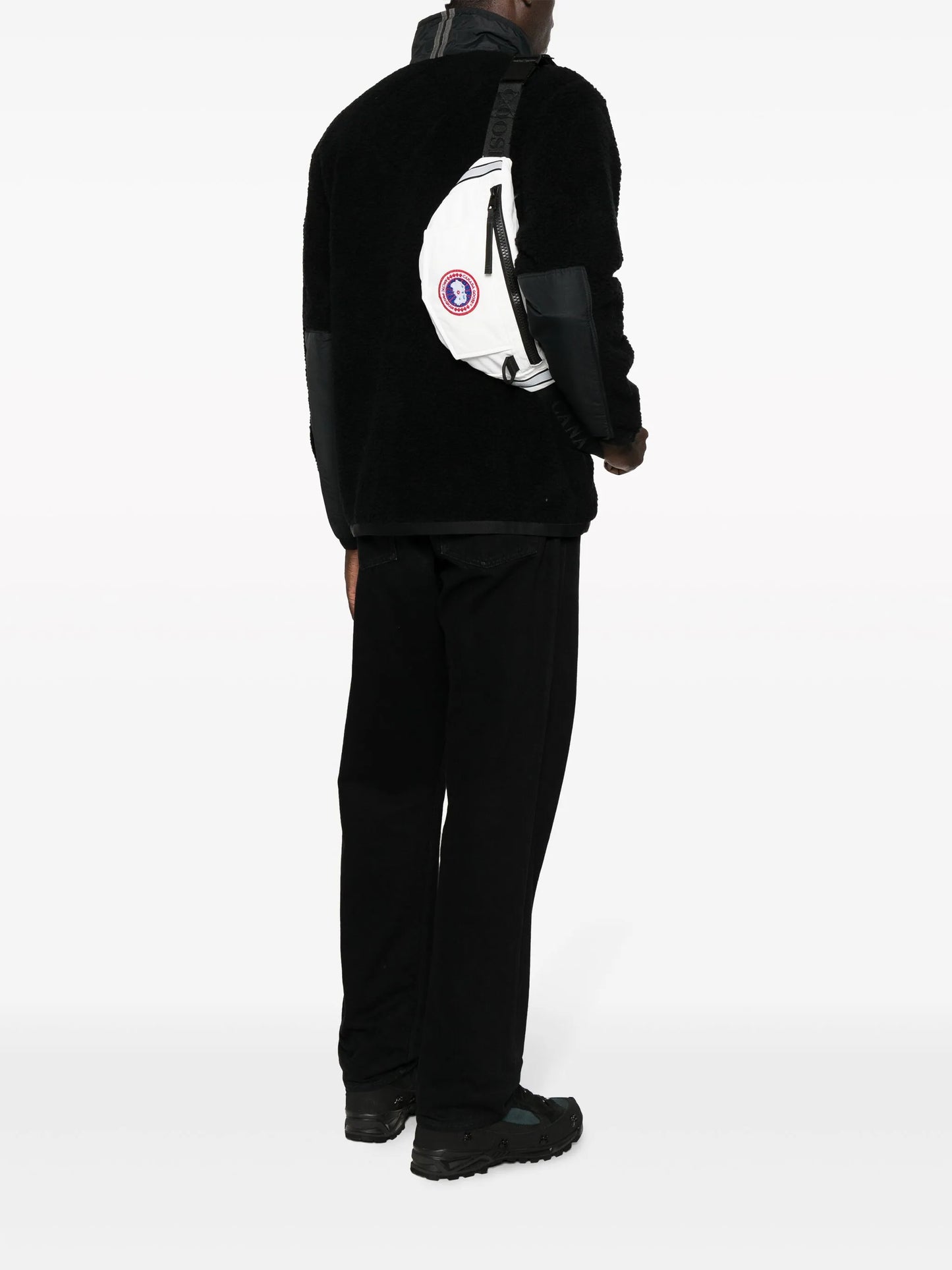 logo-patch padded belt bag