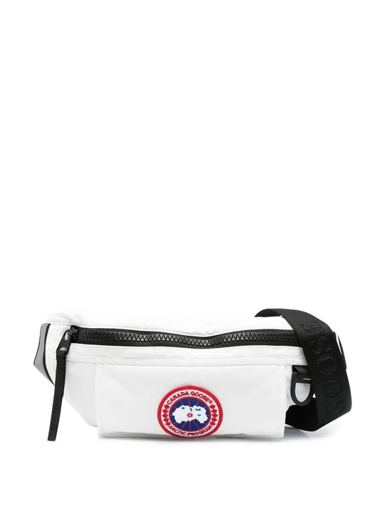 logo-patch padded belt bag