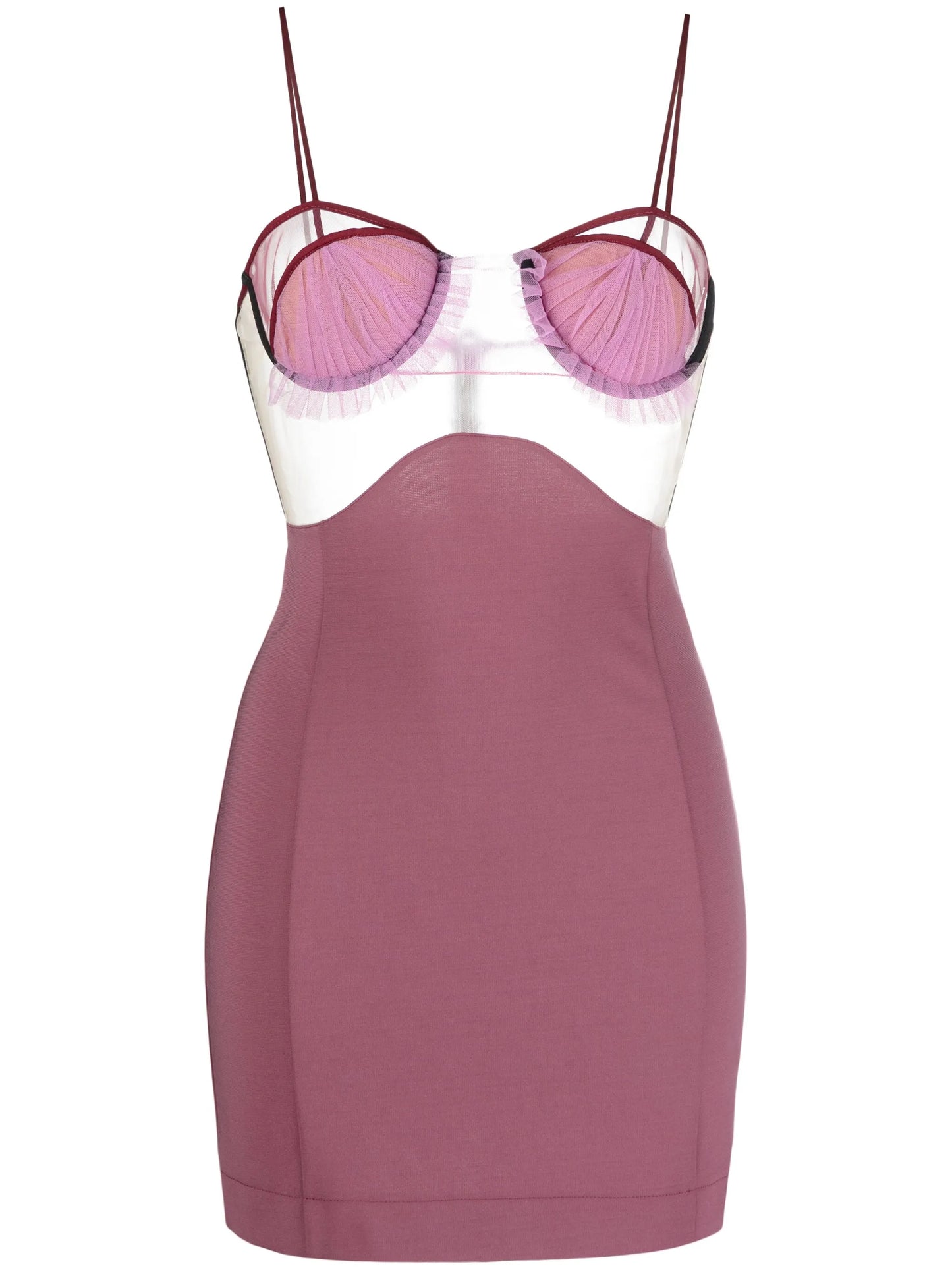 sheer-panelling bustier minidress
