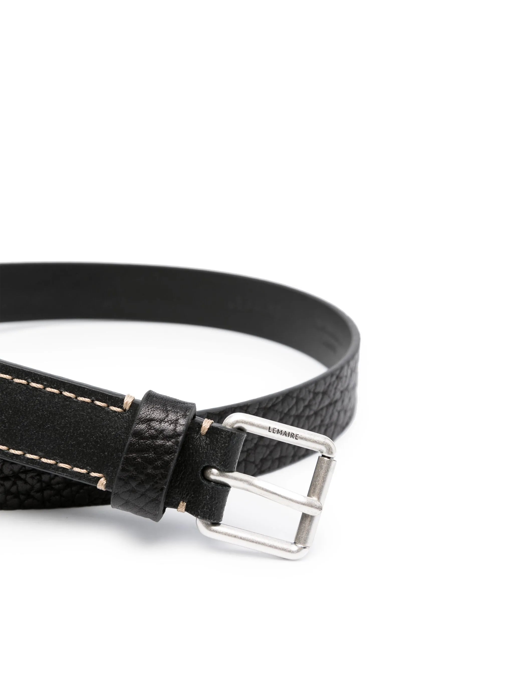 logo-engraved buckle leather belt