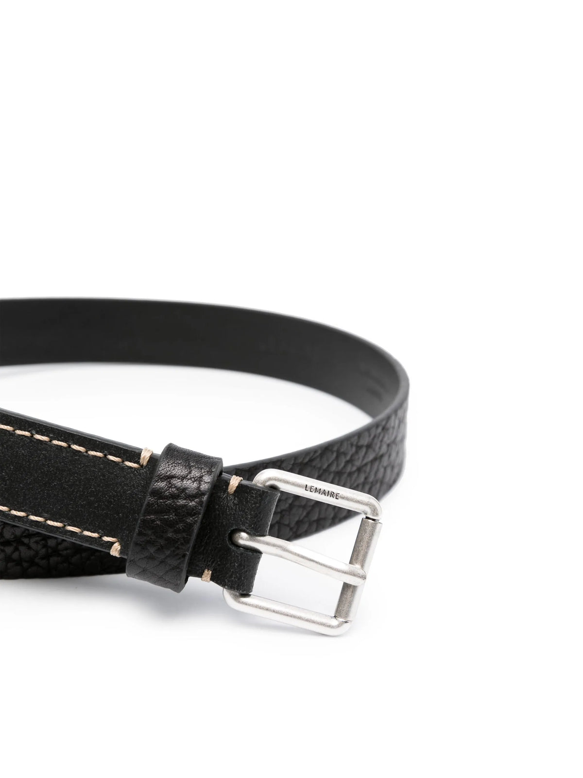logo-engraved buckle leather belt