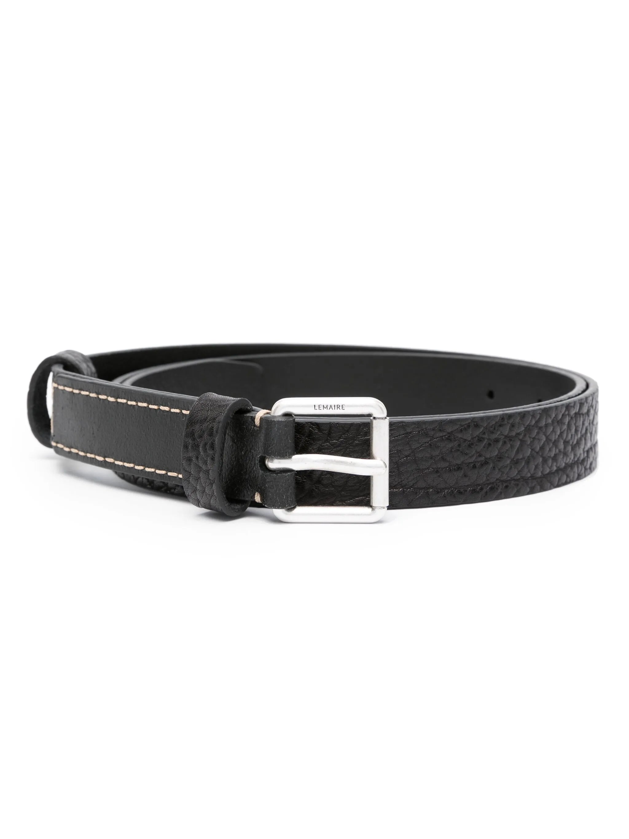 logo-engraved buckle leather belt