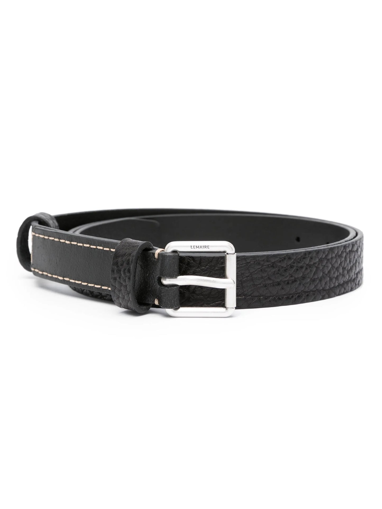 logo-engraved buckle leather belt
