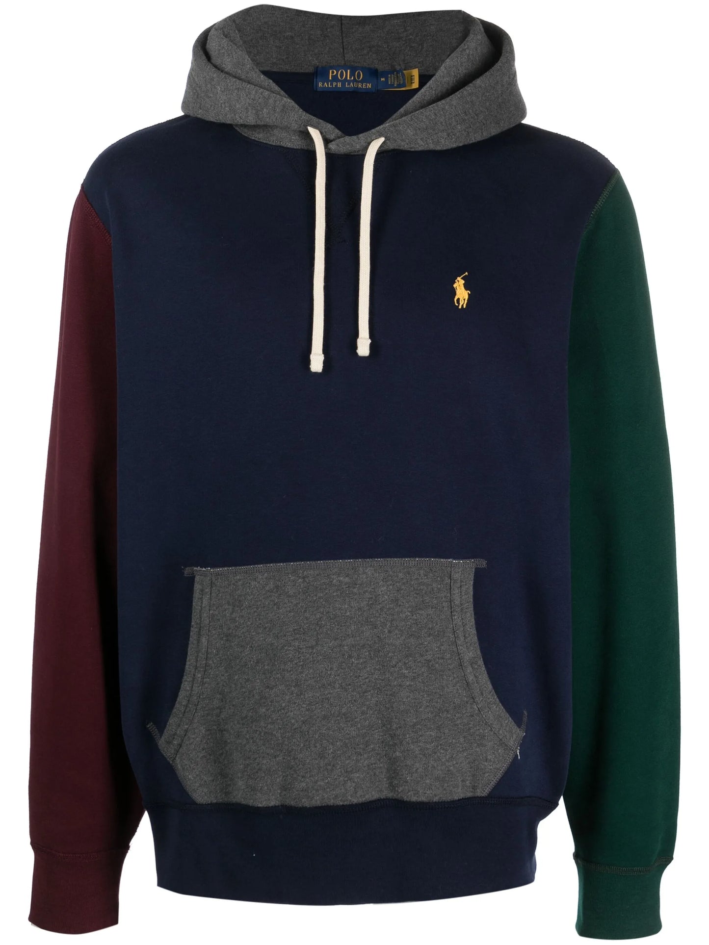 colour-block drawstring hoodie