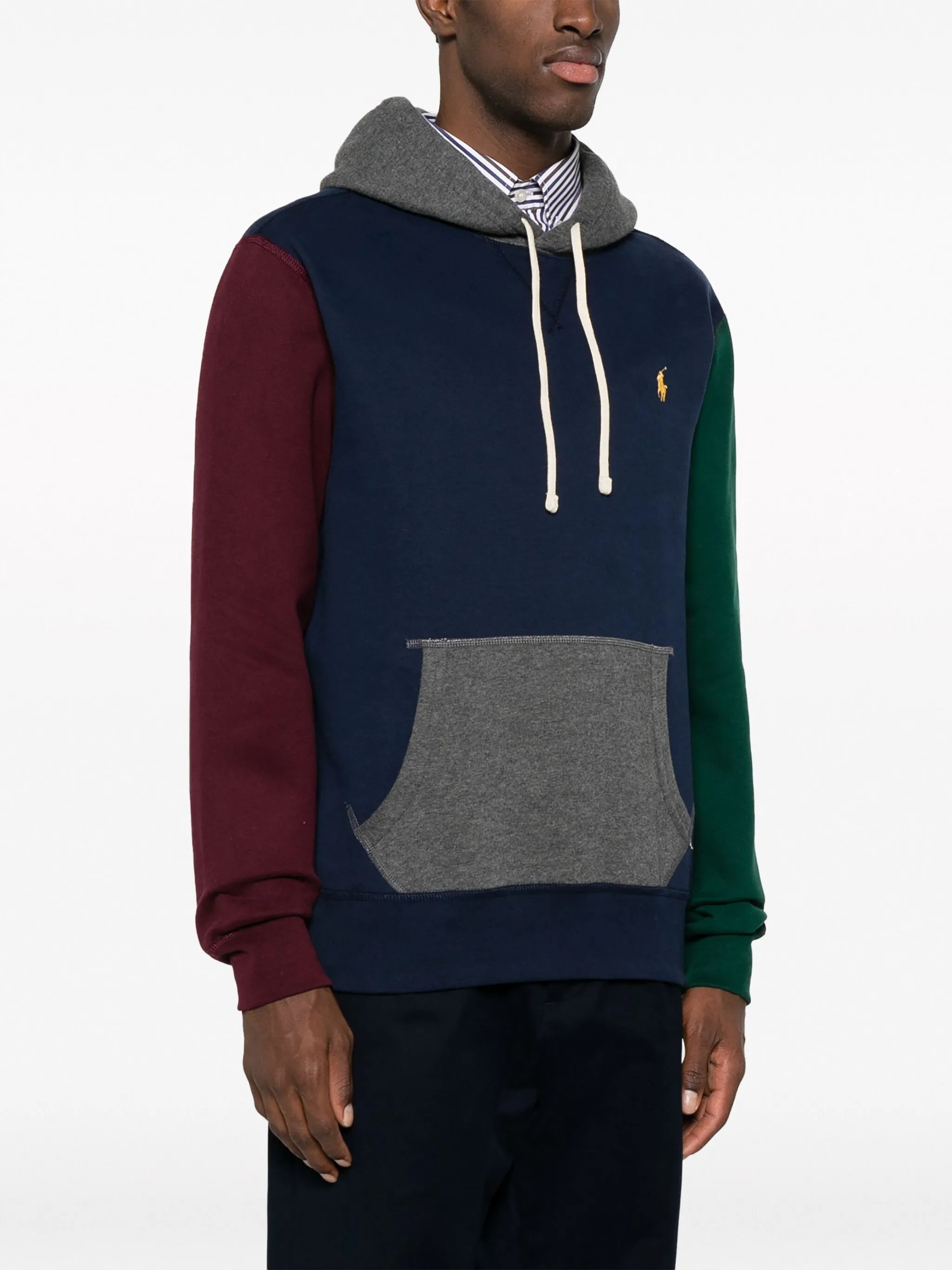 colour-block drawstring hoodie