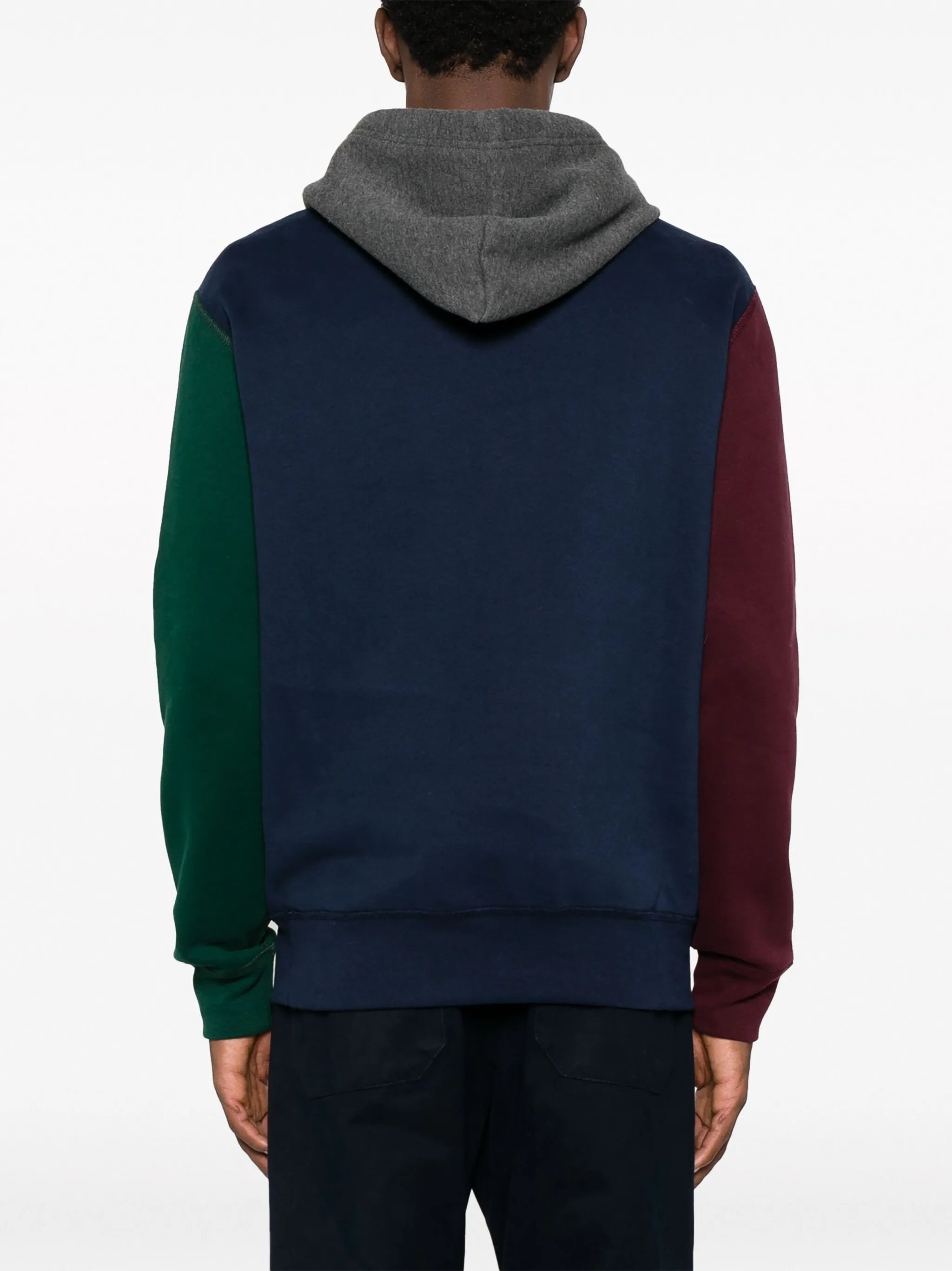 colour-block drawstring hoodie
