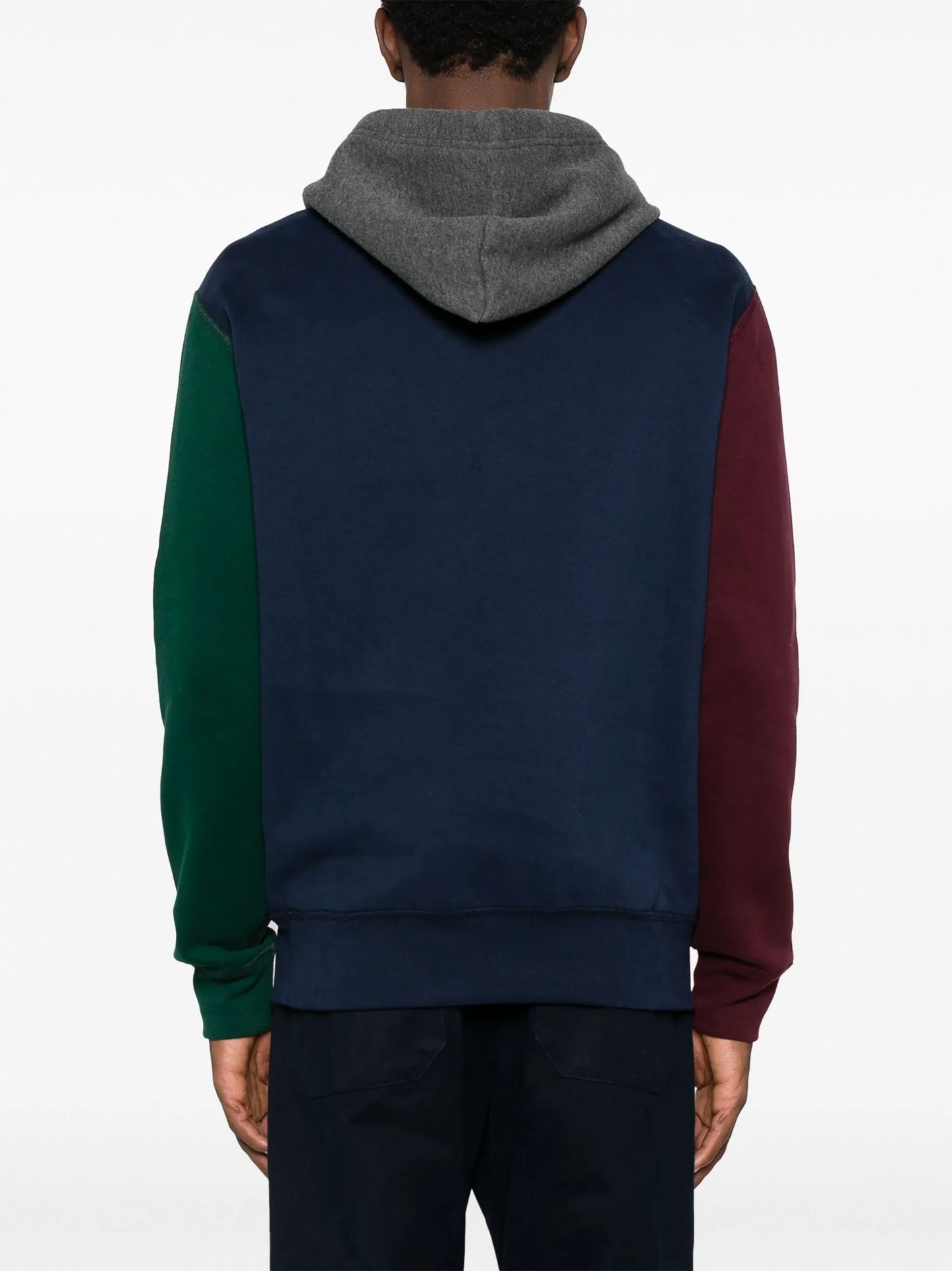 colour-block drawstring hoodie