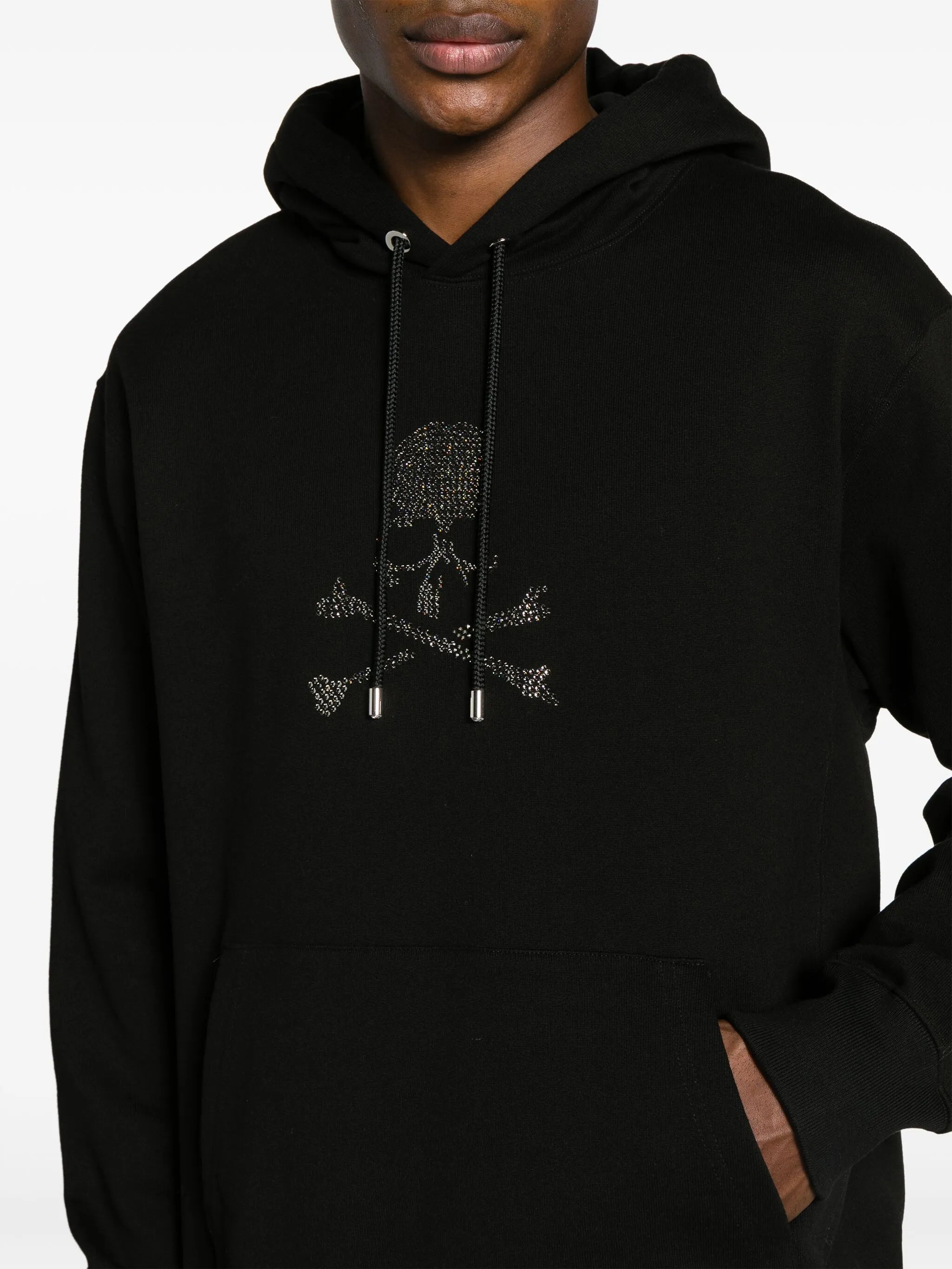 rhinestone-embellished cotton hoodie