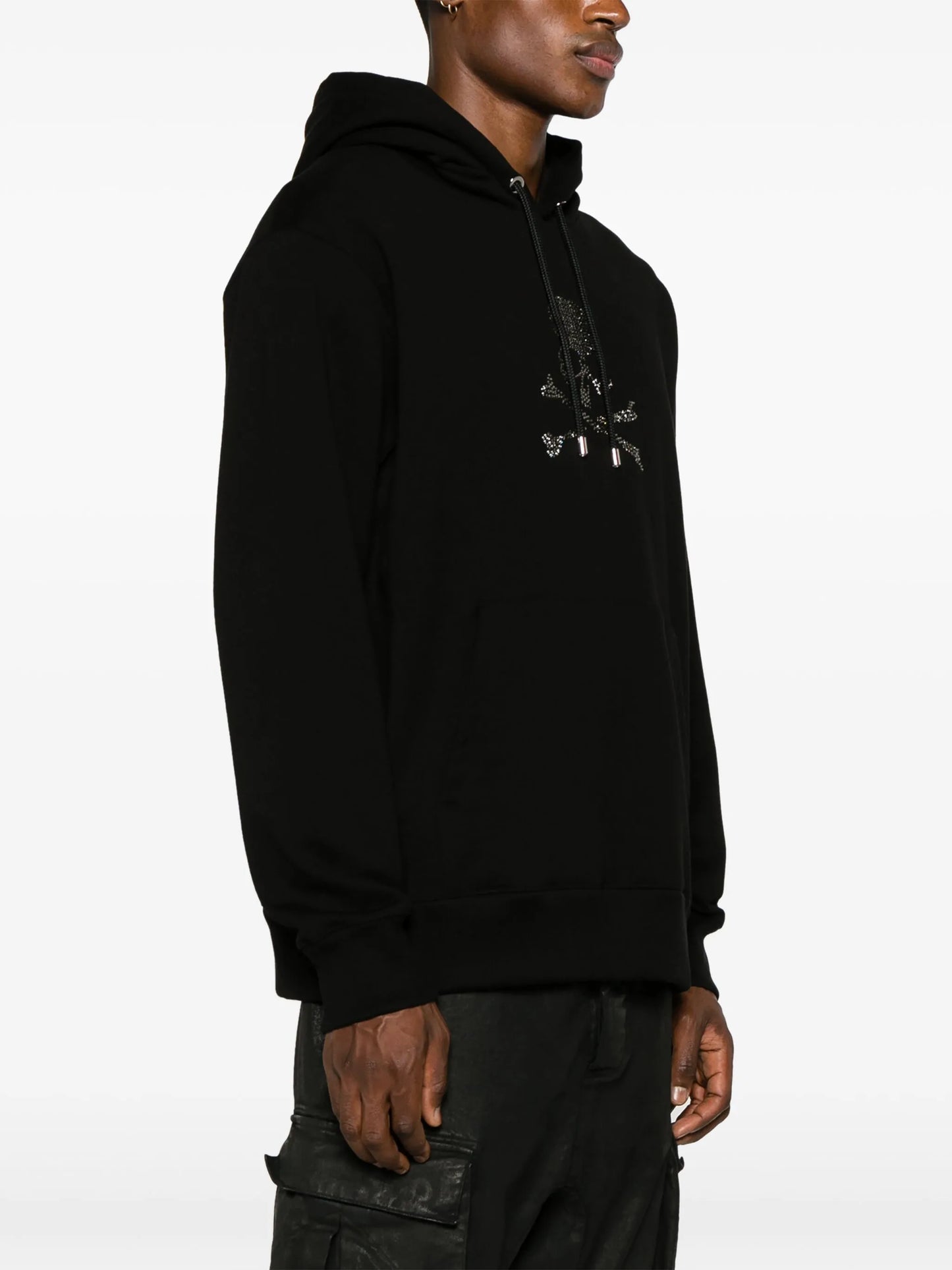 rhinestone-embellished cotton hoodie