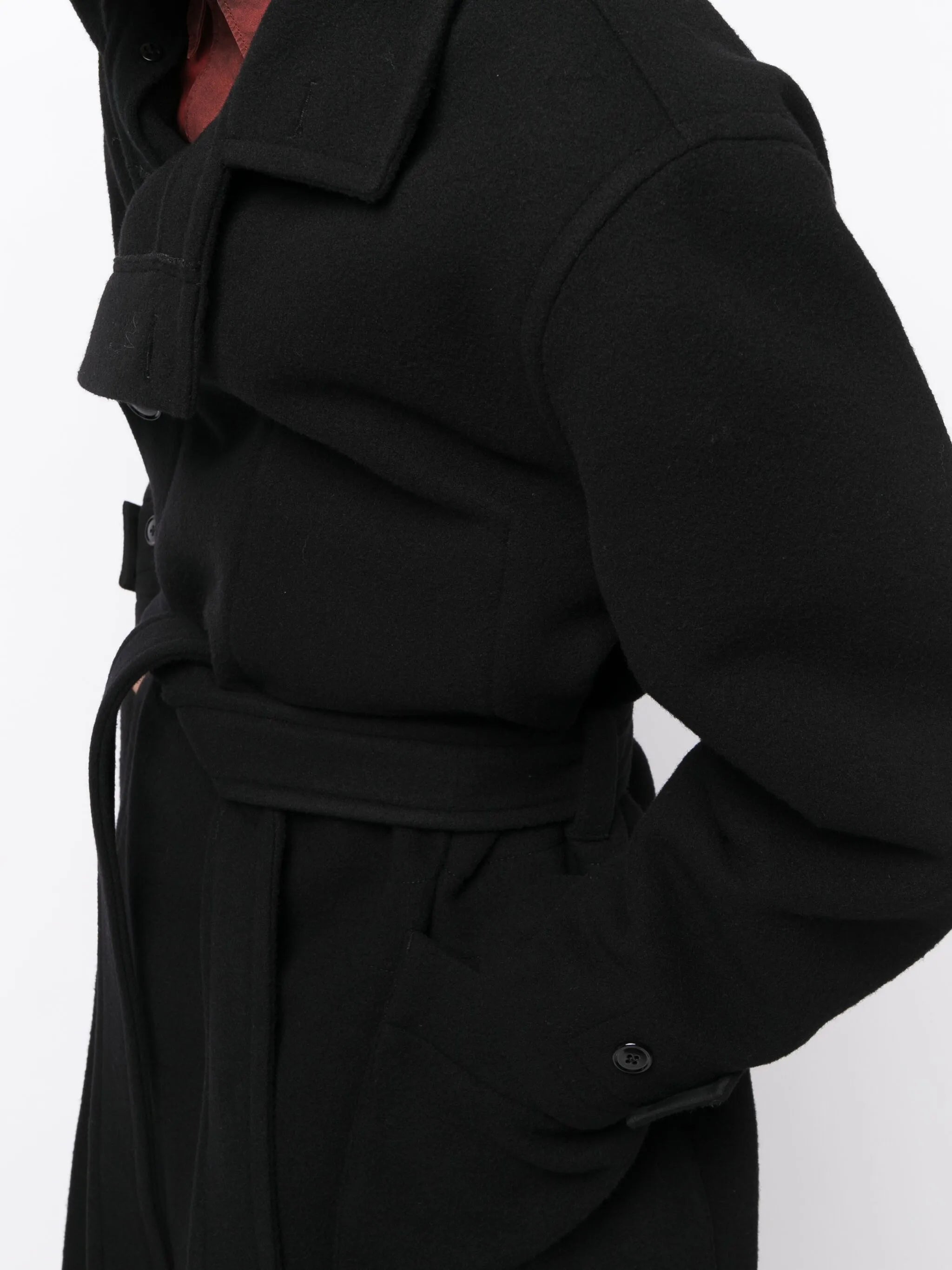 Wrap coat in double wool