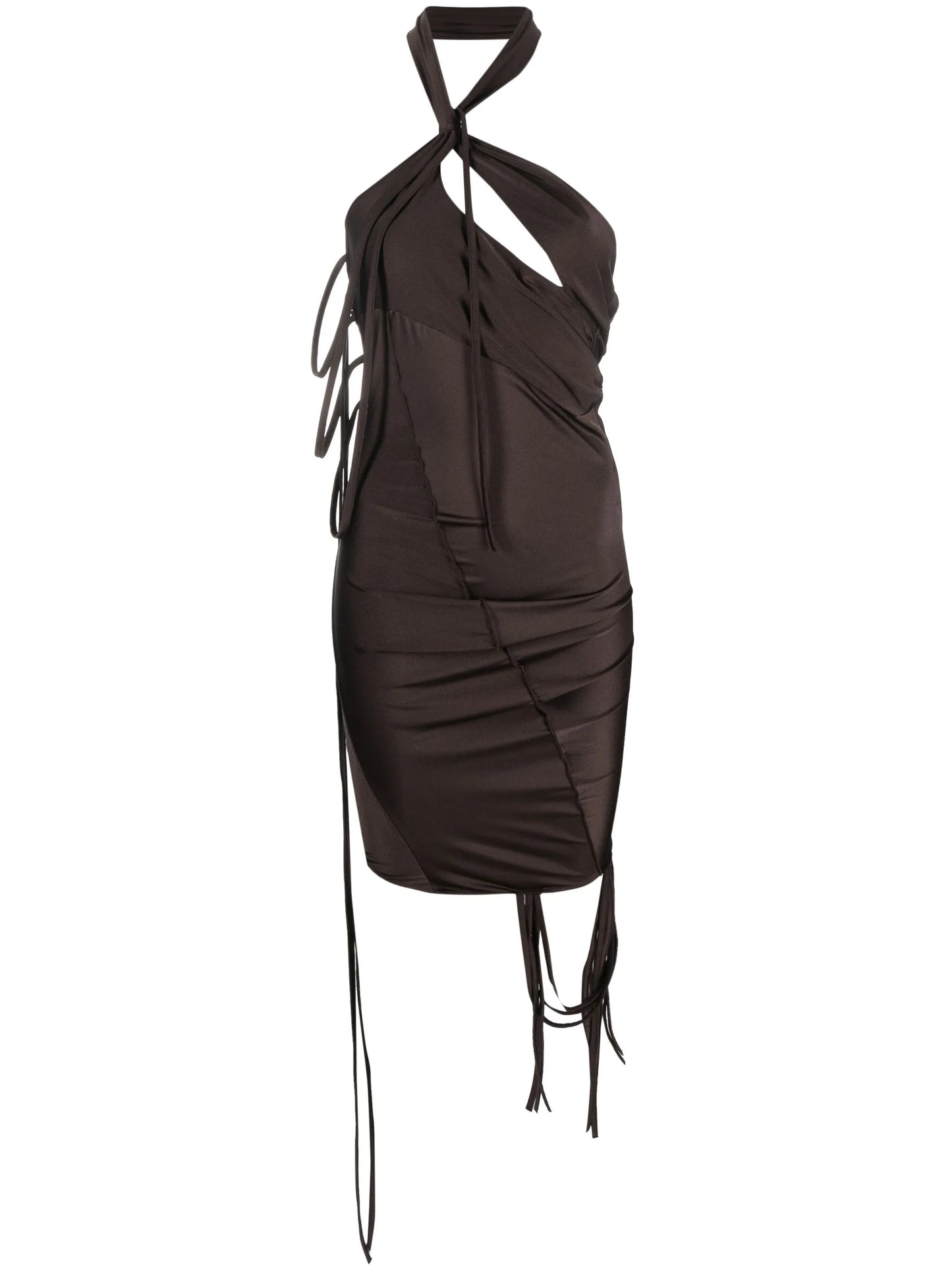 tassel-detail off-shoulder minidress