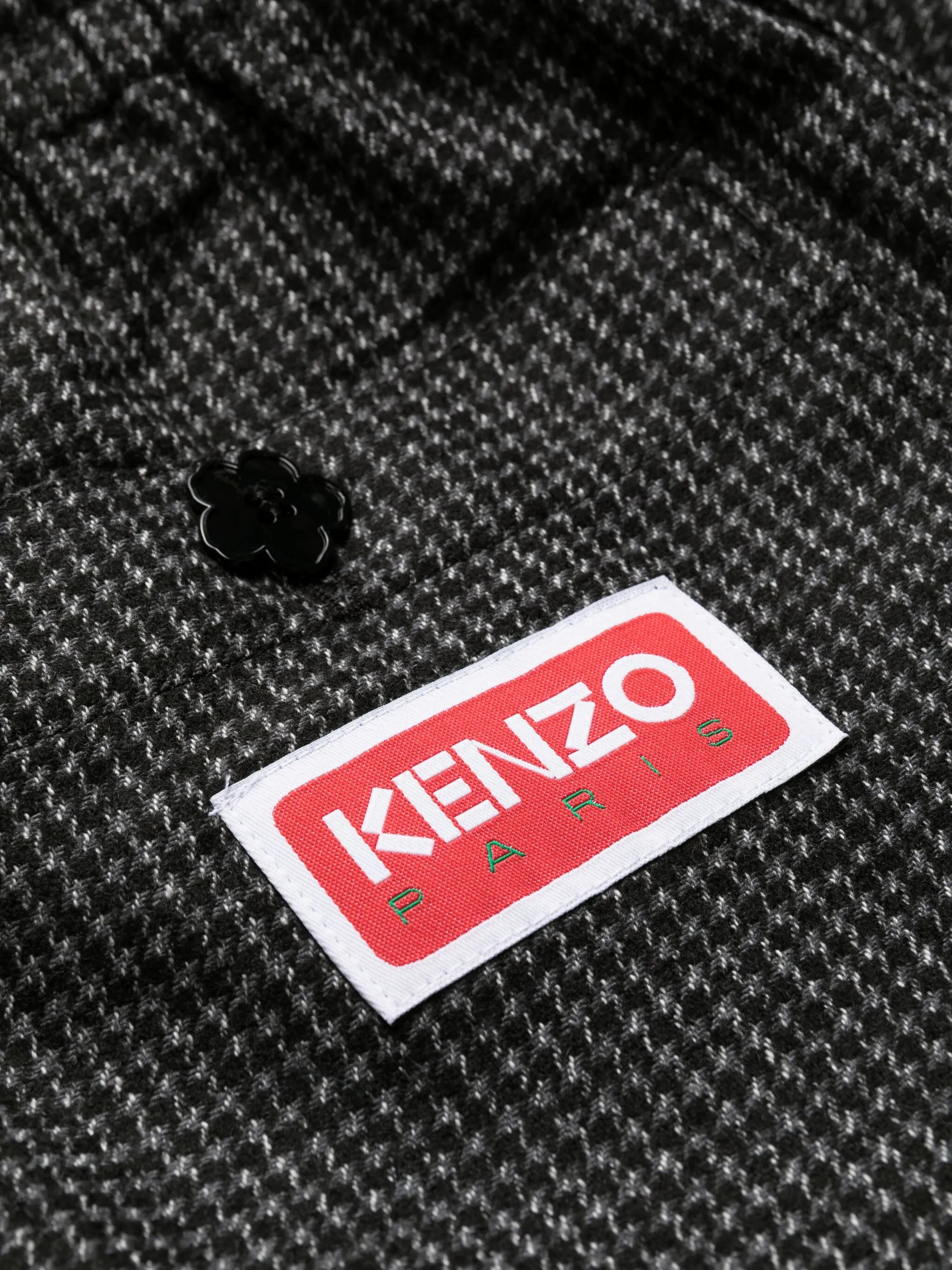 logo-patch check-pattern tapered trousers