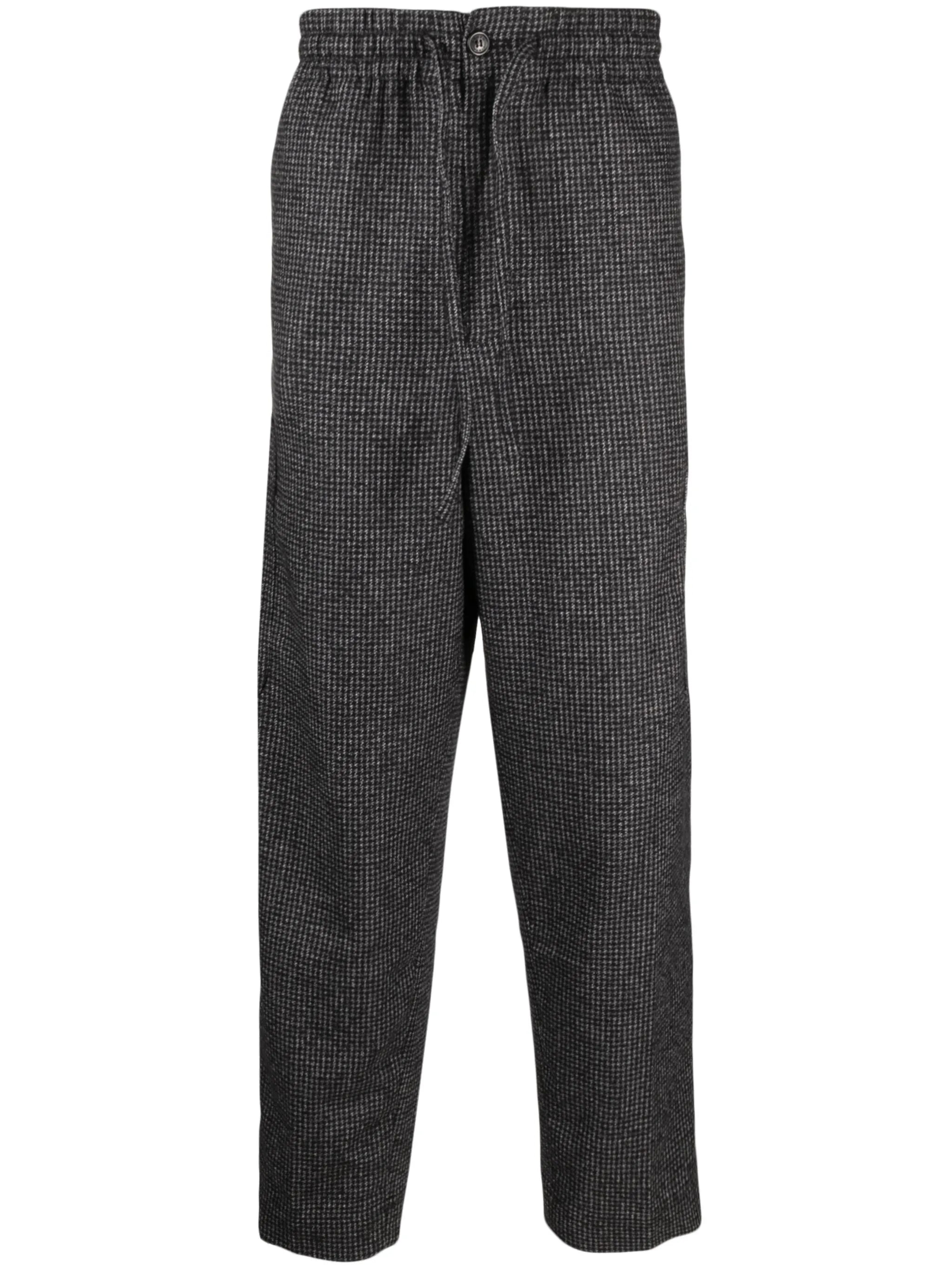 logo-patch check-pattern tapered trousers