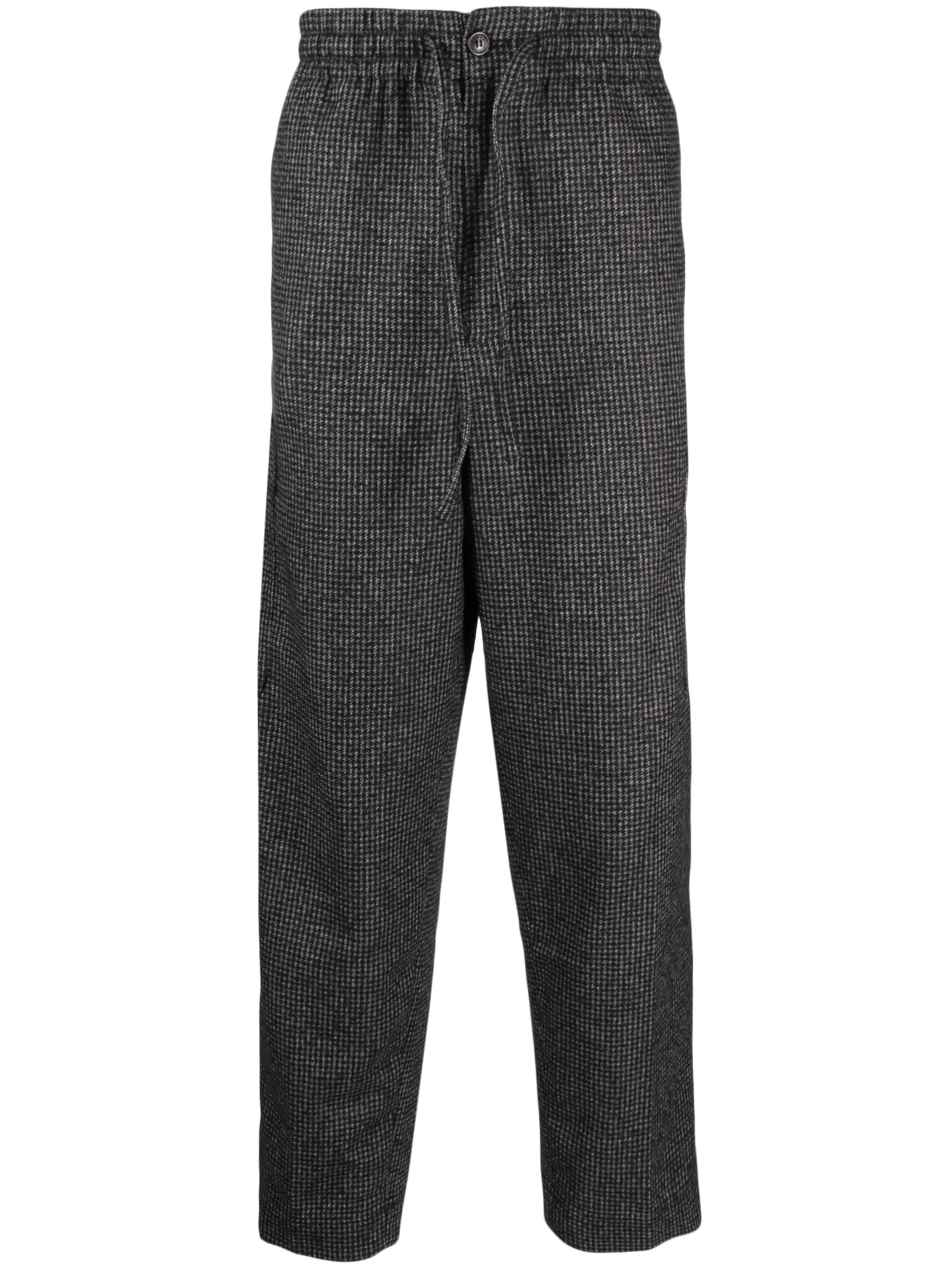 logo-patch check-pattern tapered trousers