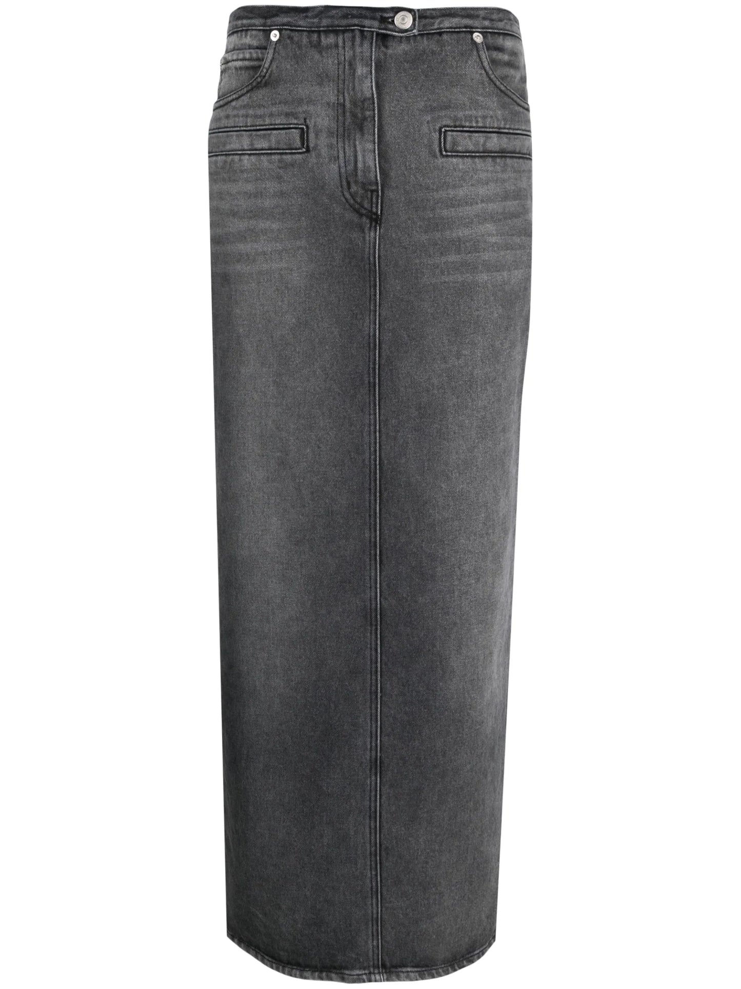 Heritage cut-out stonewashed denim skirt