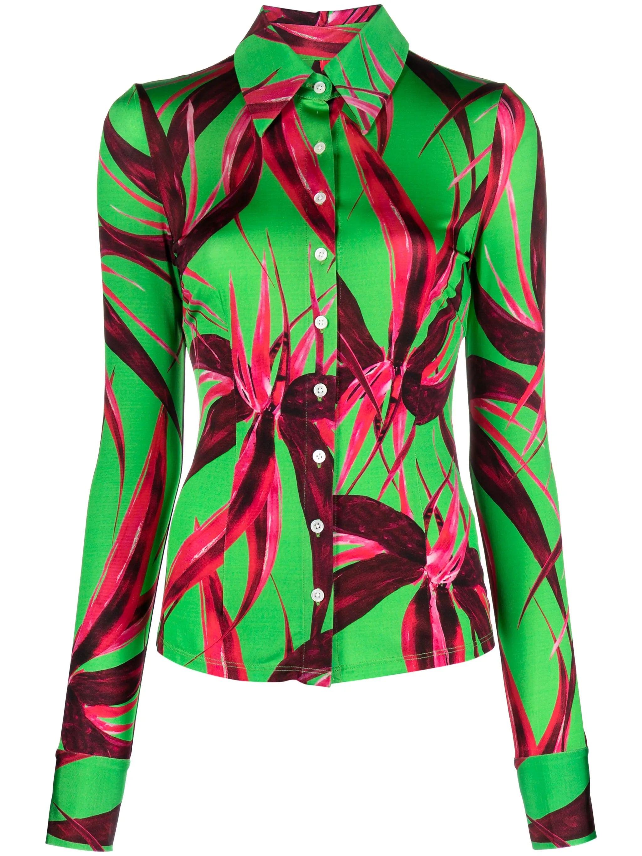 floral-print long-sleeve shirt
