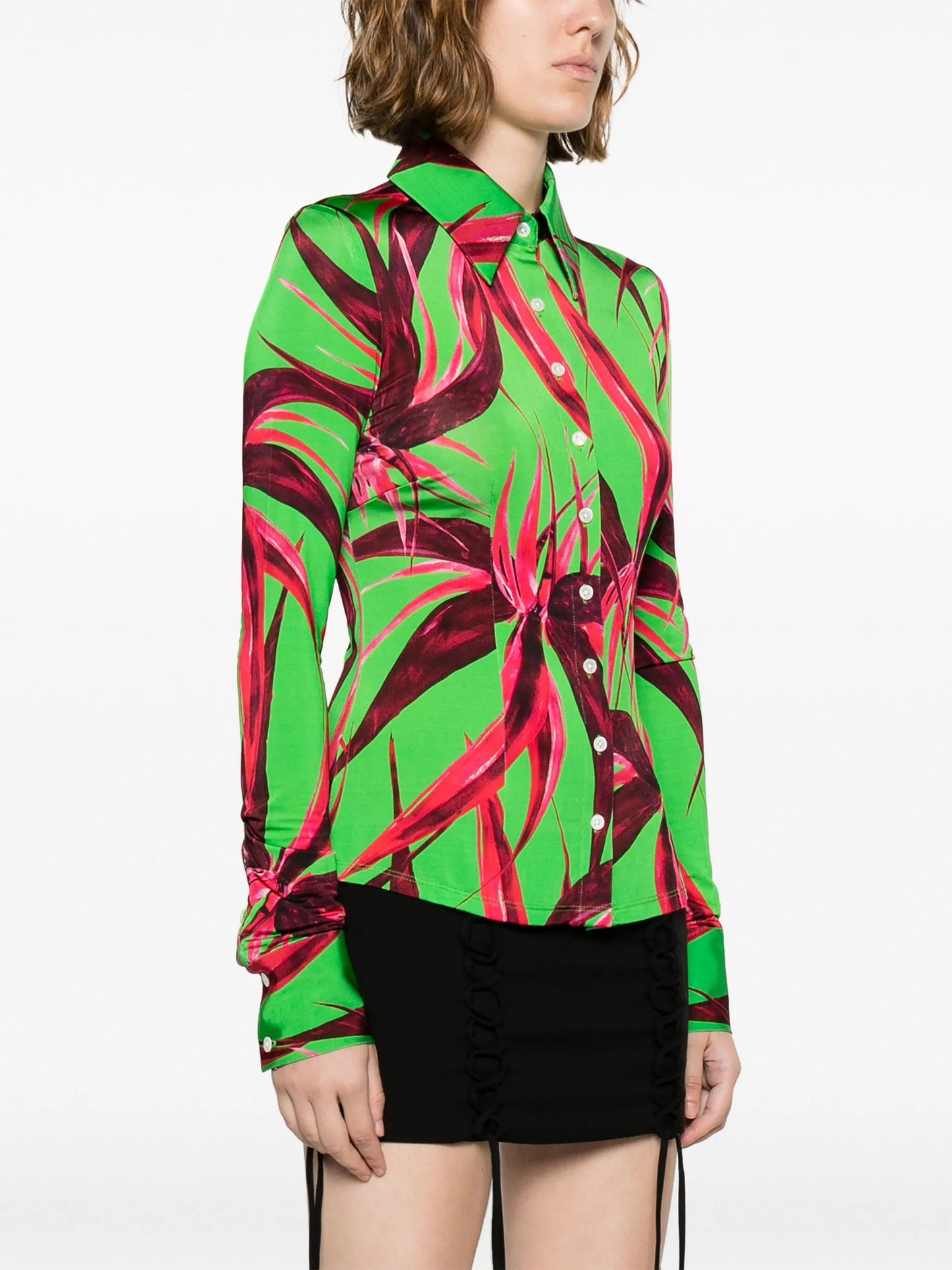 floral-print long-sleeve shirt