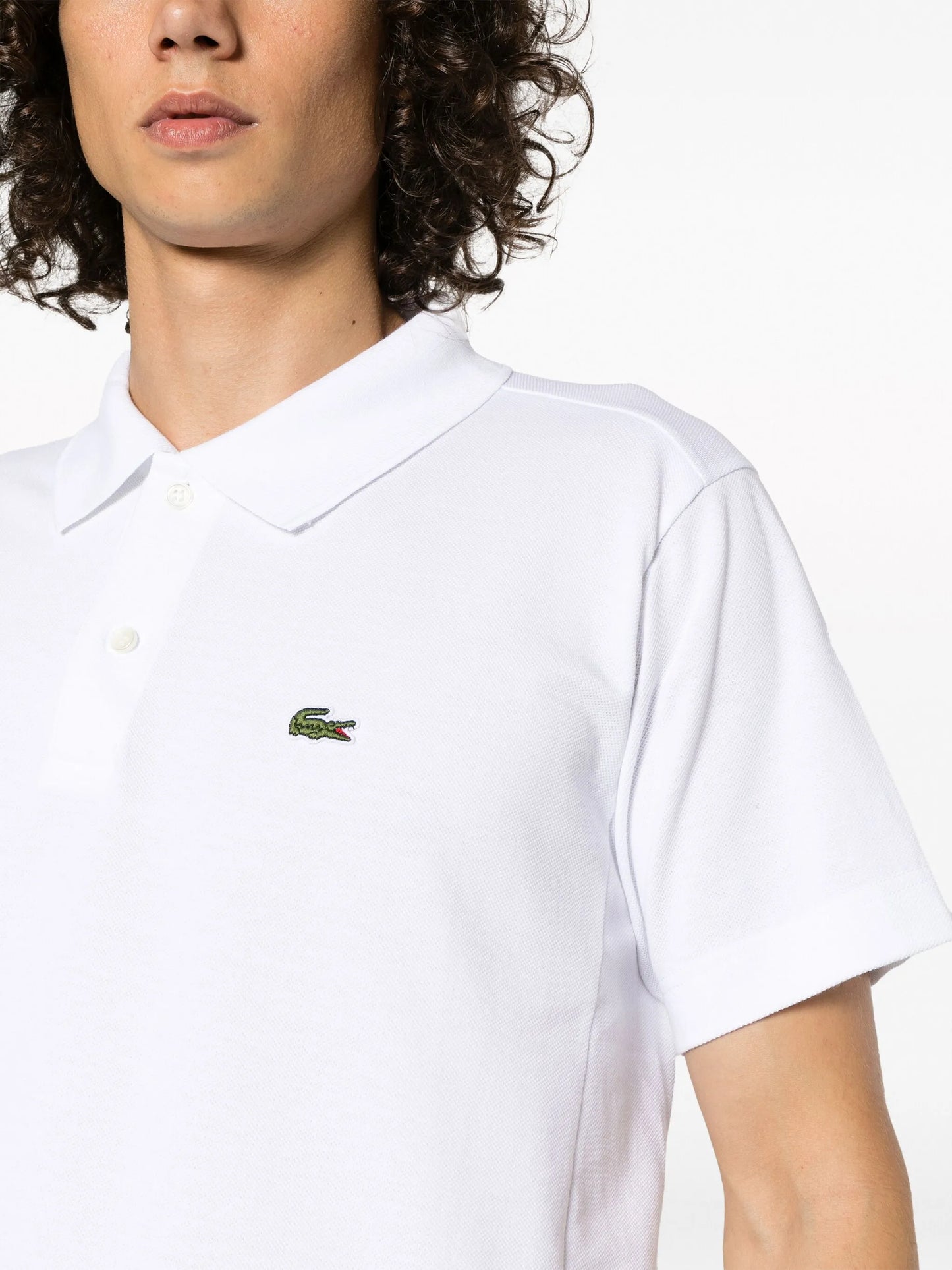 x Lacoste asymmetric cotton polo shirt