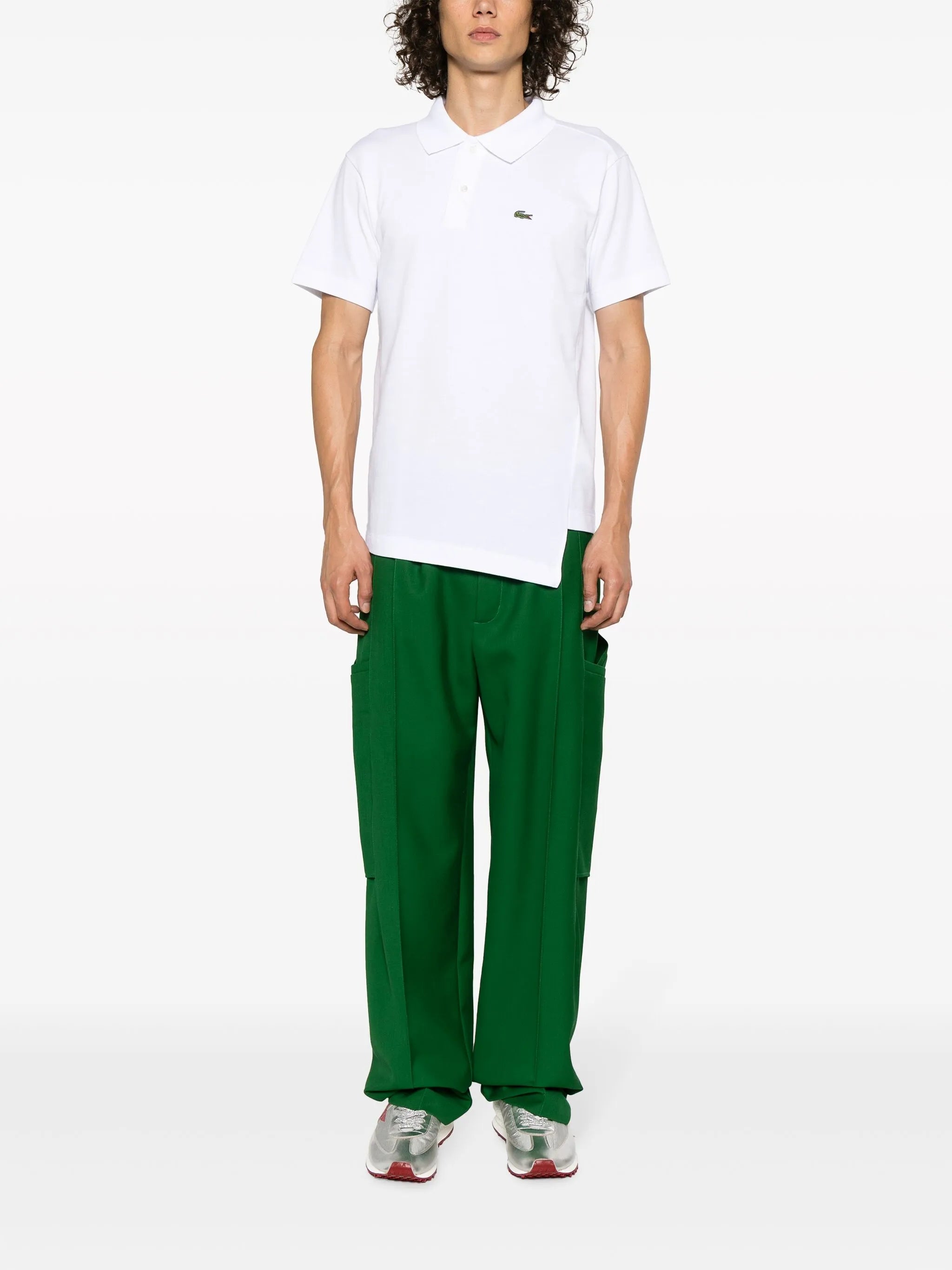 x Lacoste asymmetric cotton polo shirt