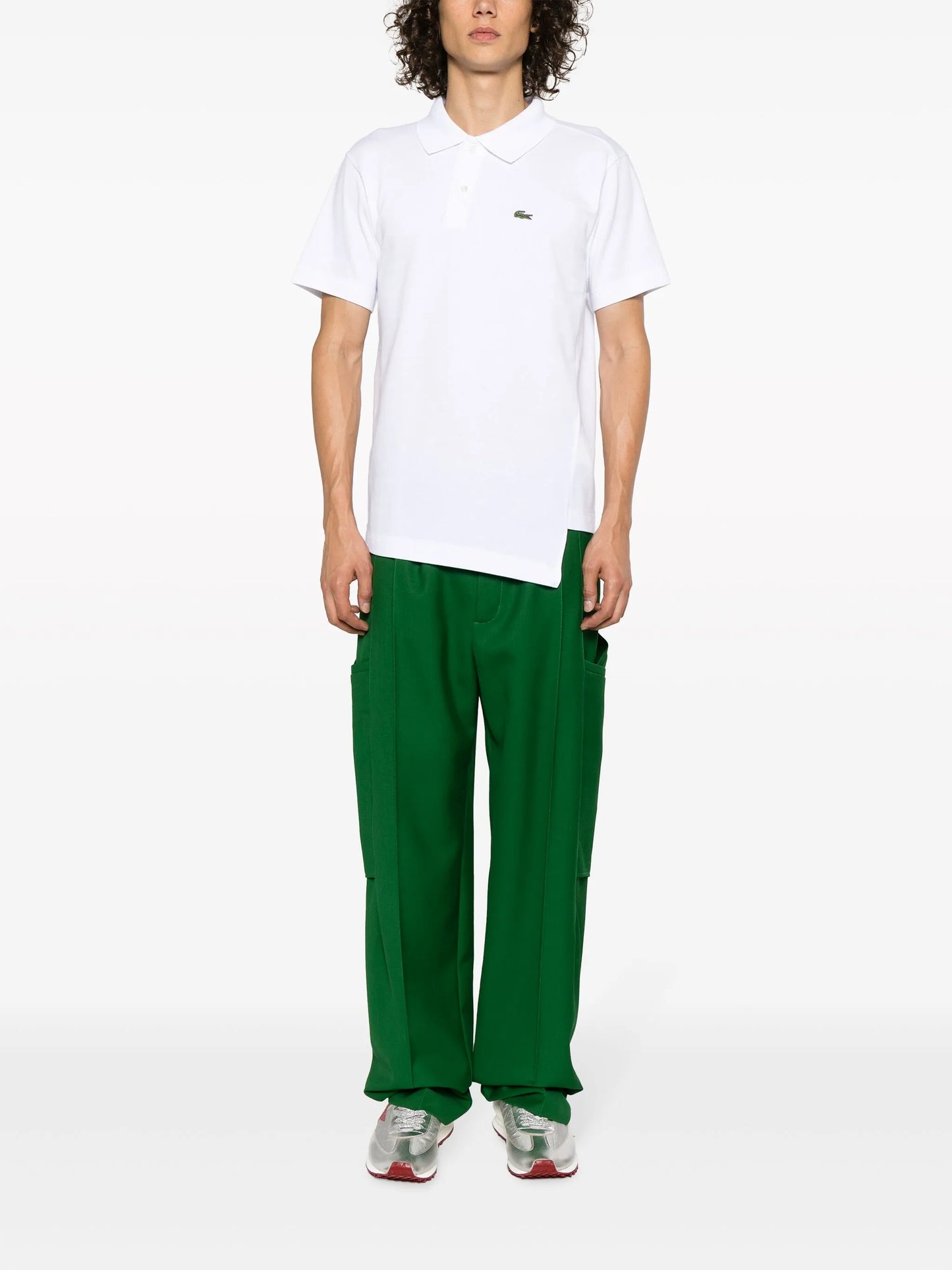 x Lacoste asymmetric cotton polo shirt
