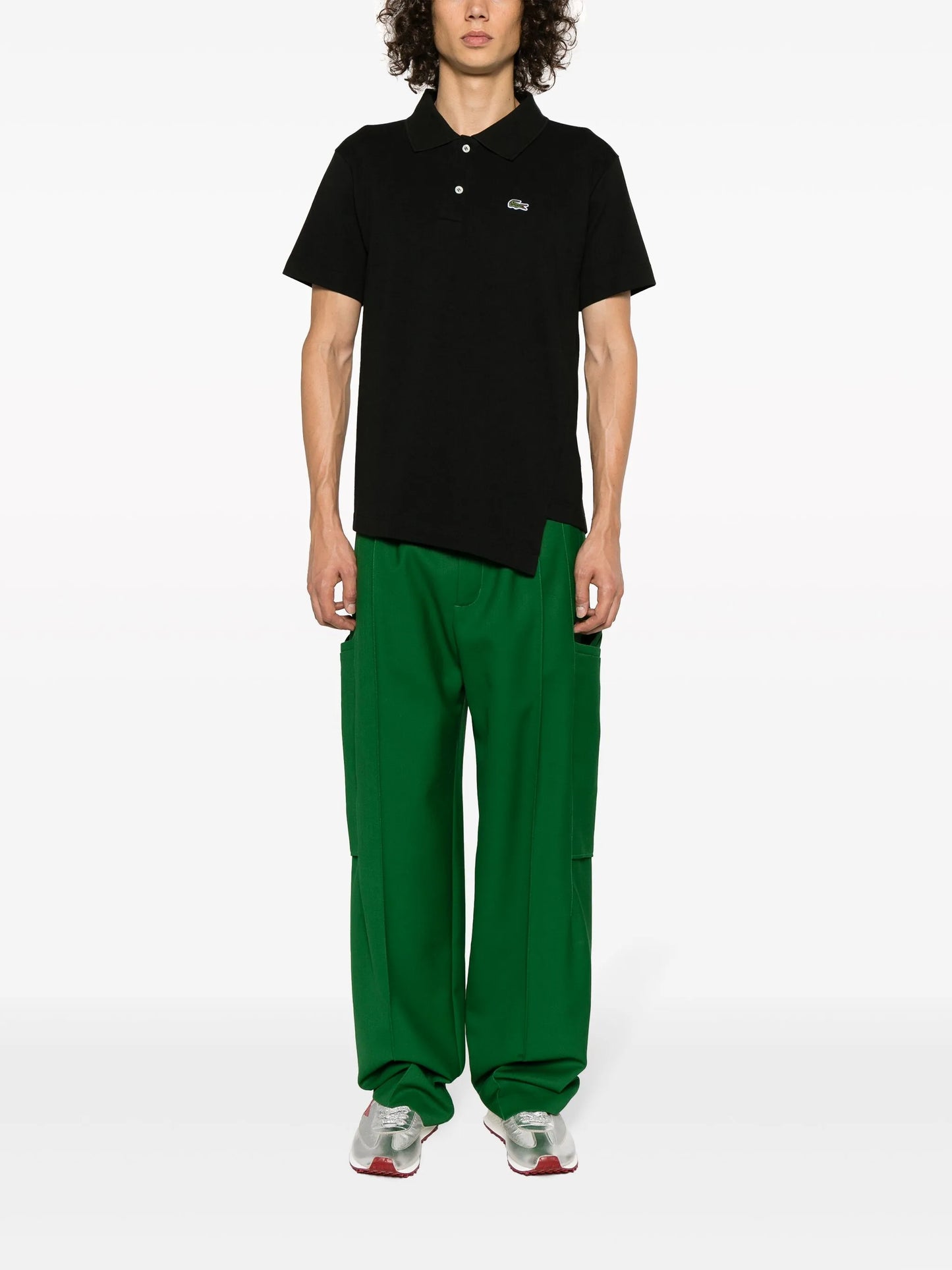 x Lacoste asymmetric cotton polo shirt