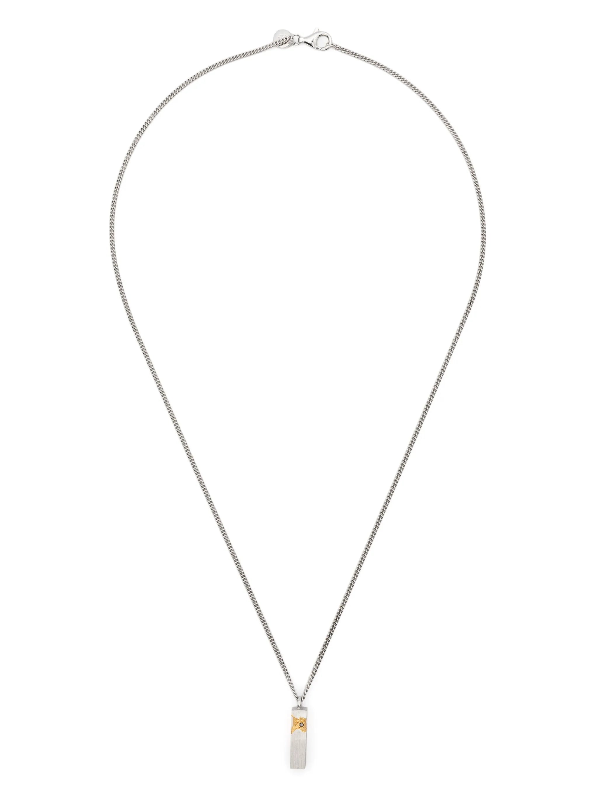 Mined Cube-pendant Black Diamond necklace