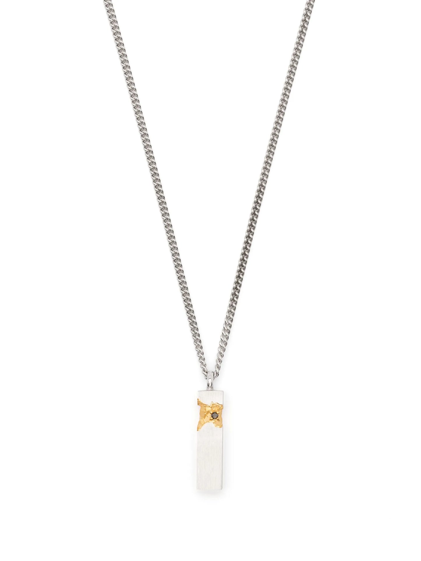 Mined Cube-pendant Black Diamond necklace