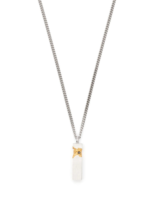 Mined Cube-pendant Black Diamond necklace