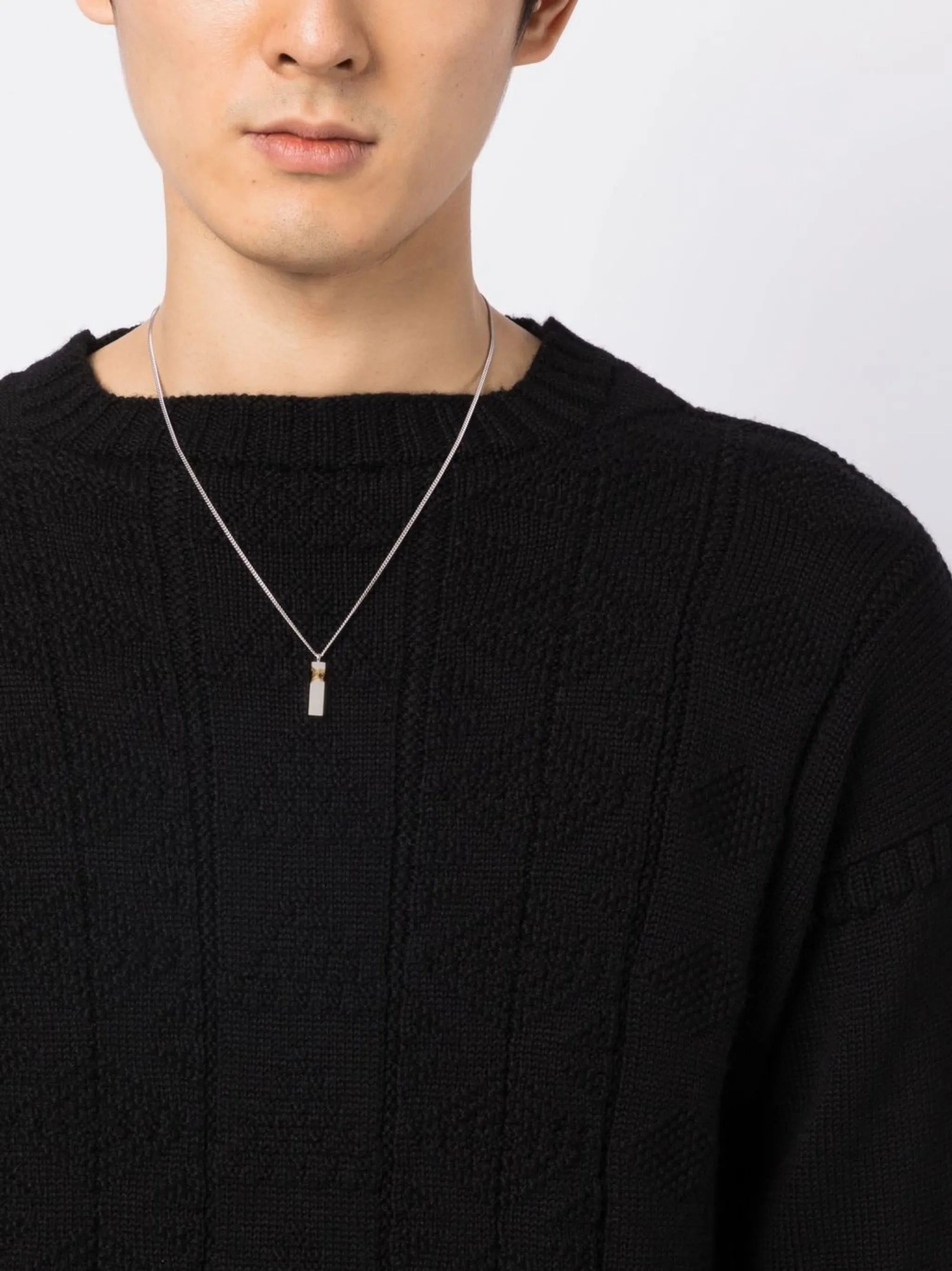 Mined Cube-pendant Black Diamond necklace