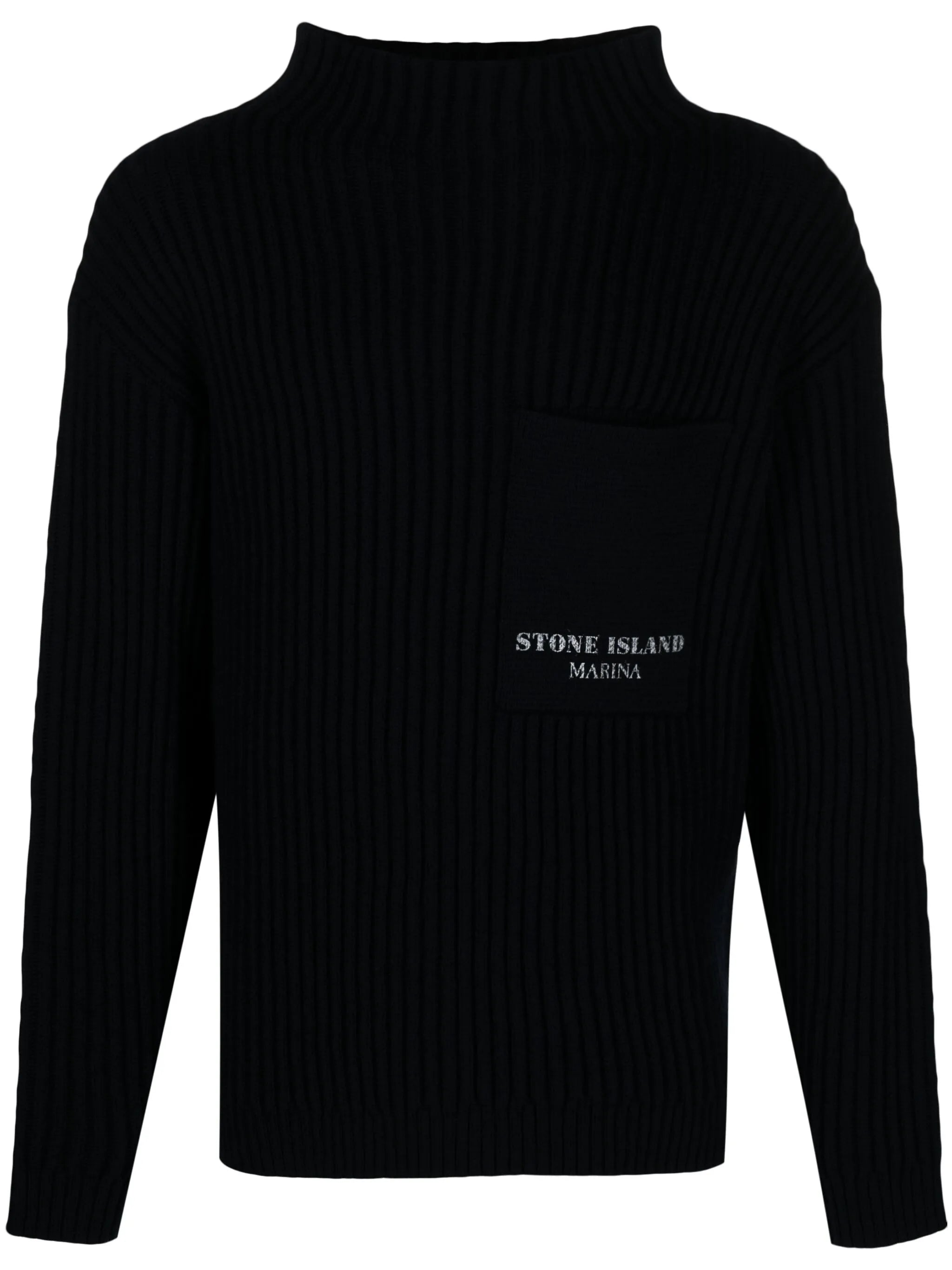 virgin wool ribbed-knit jumper