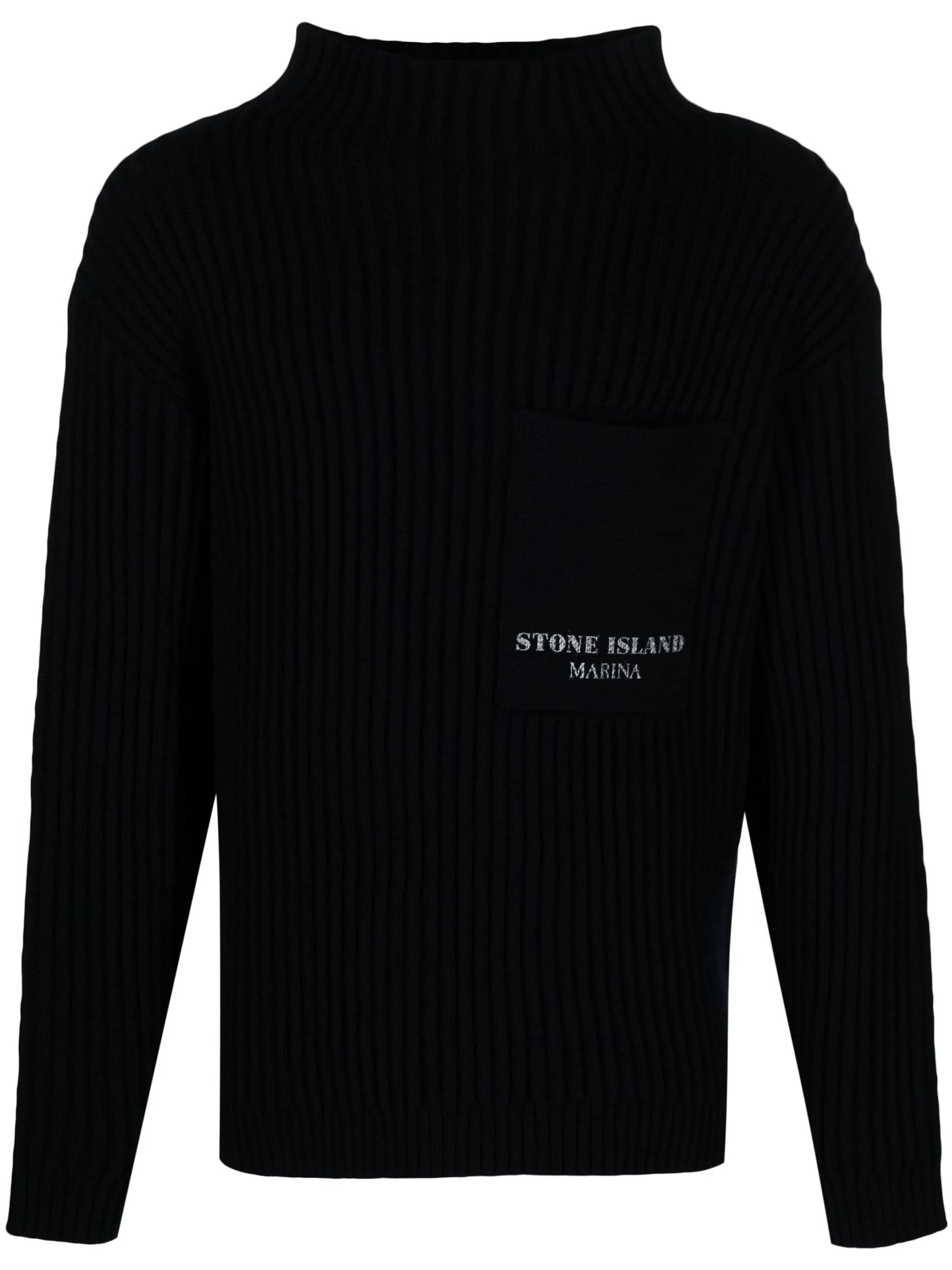 virgin wool ribbed-knit jumper