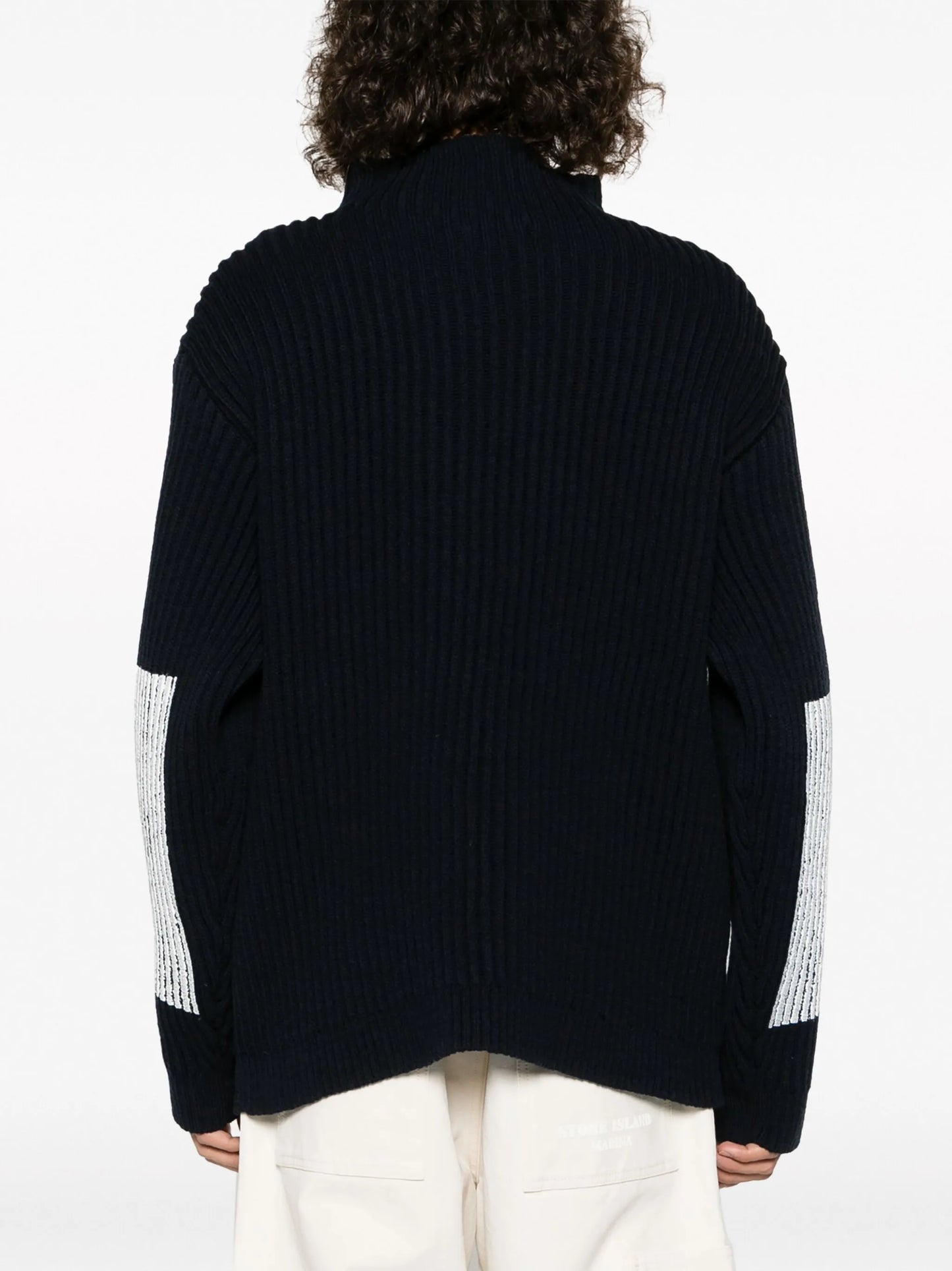 virgin wool ribbed-knit jumper