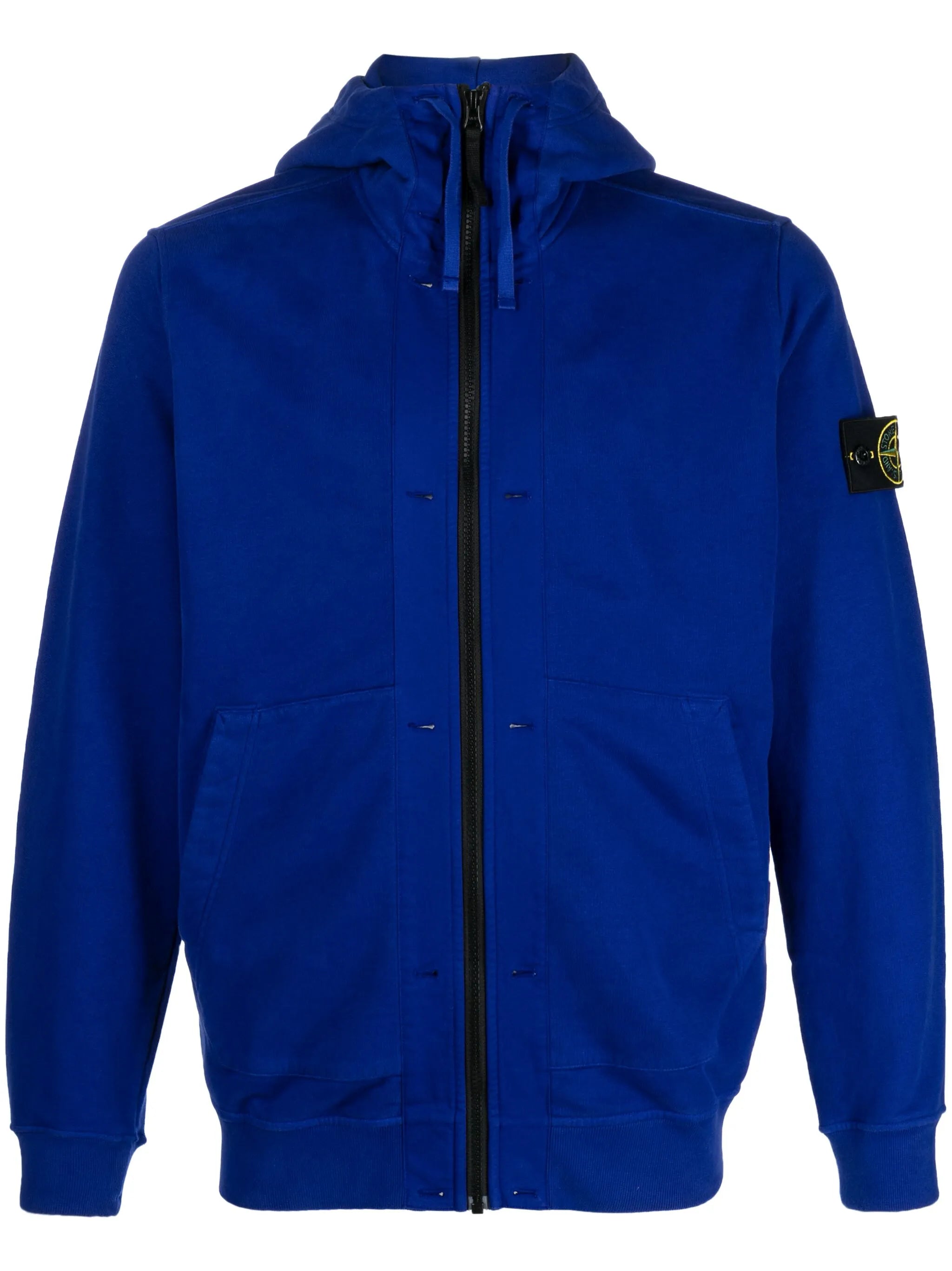Compass-patch cotton hoodie