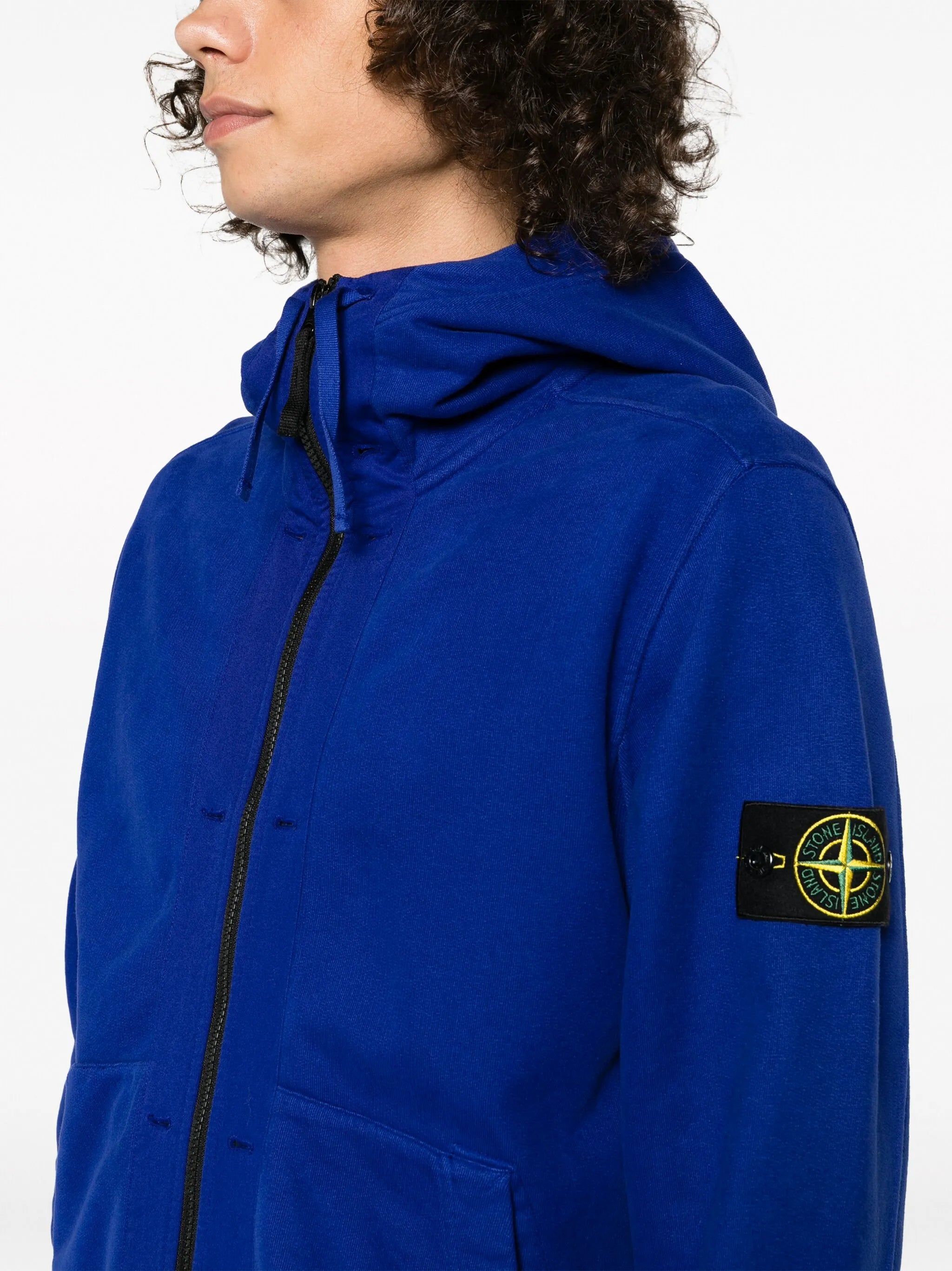 Compass-patch cotton hoodie