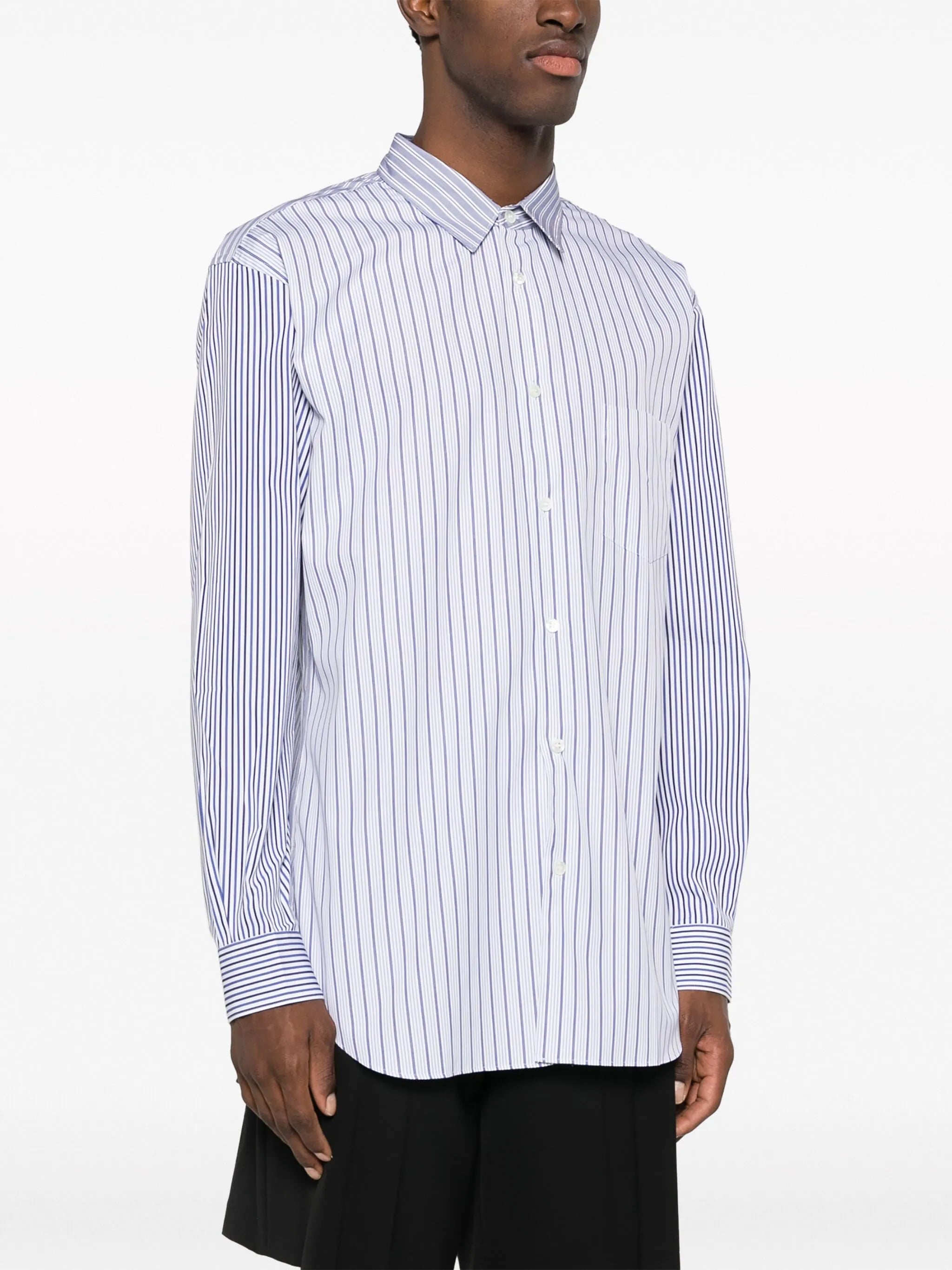 striped long-sleeve cotton shirt