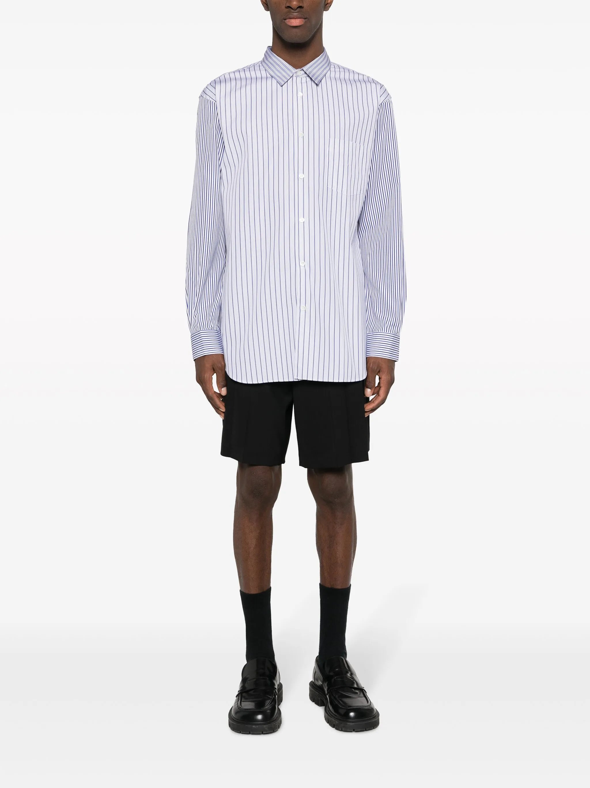striped long-sleeve cotton shirt
