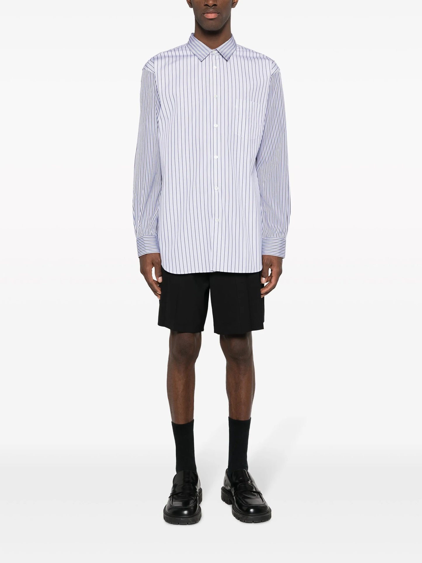 striped long-sleeve cotton shirt