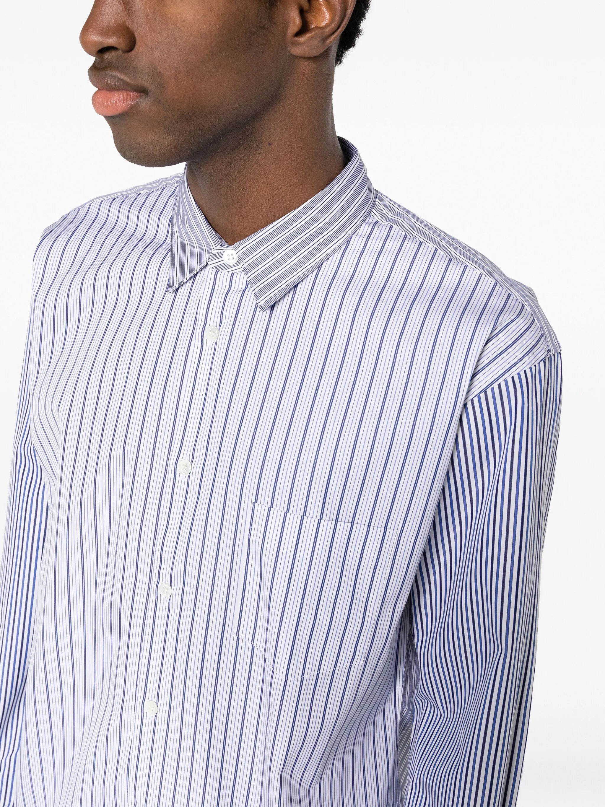 striped long-sleeve cotton shirt