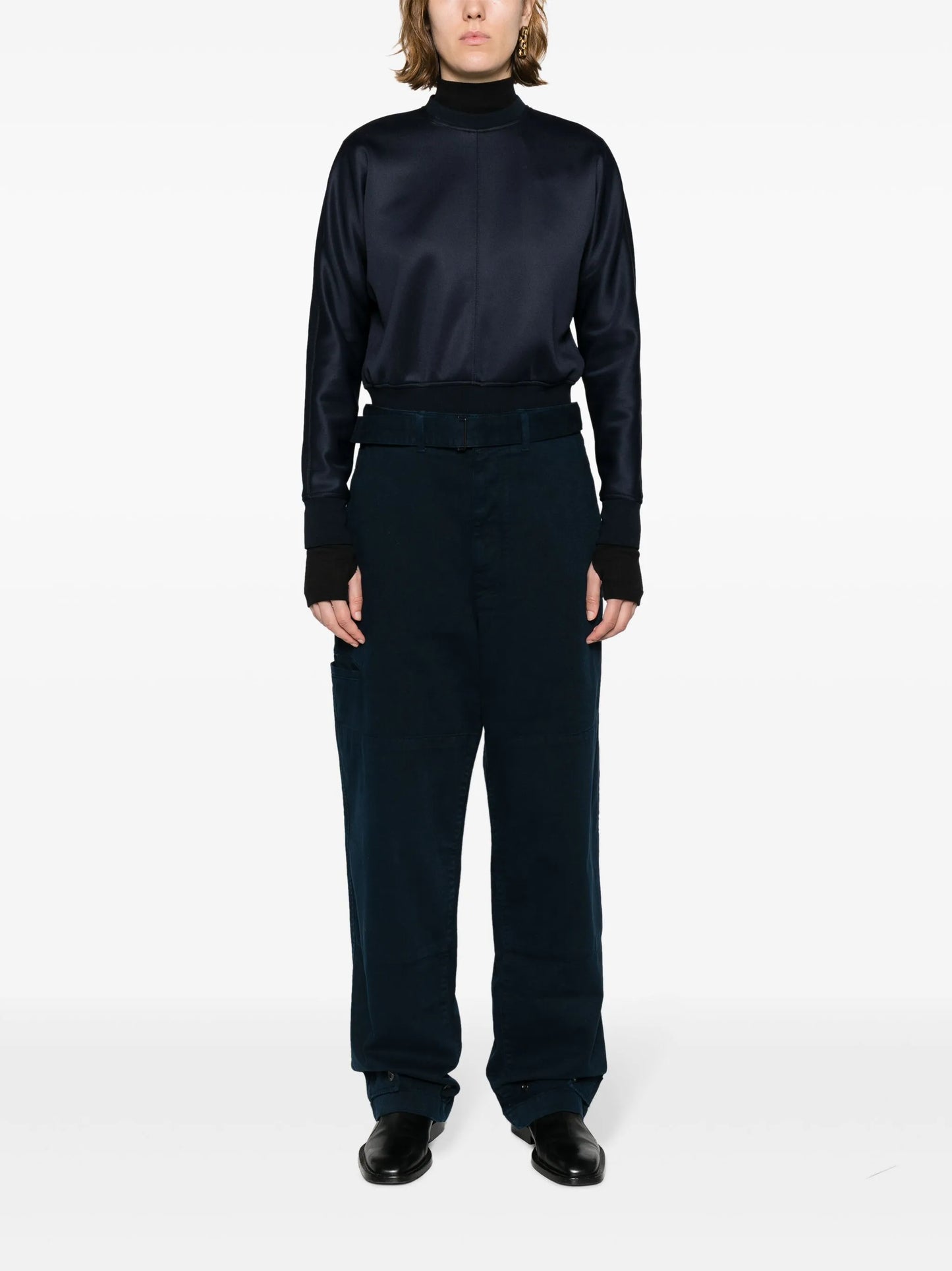 belted straight-leg jeans