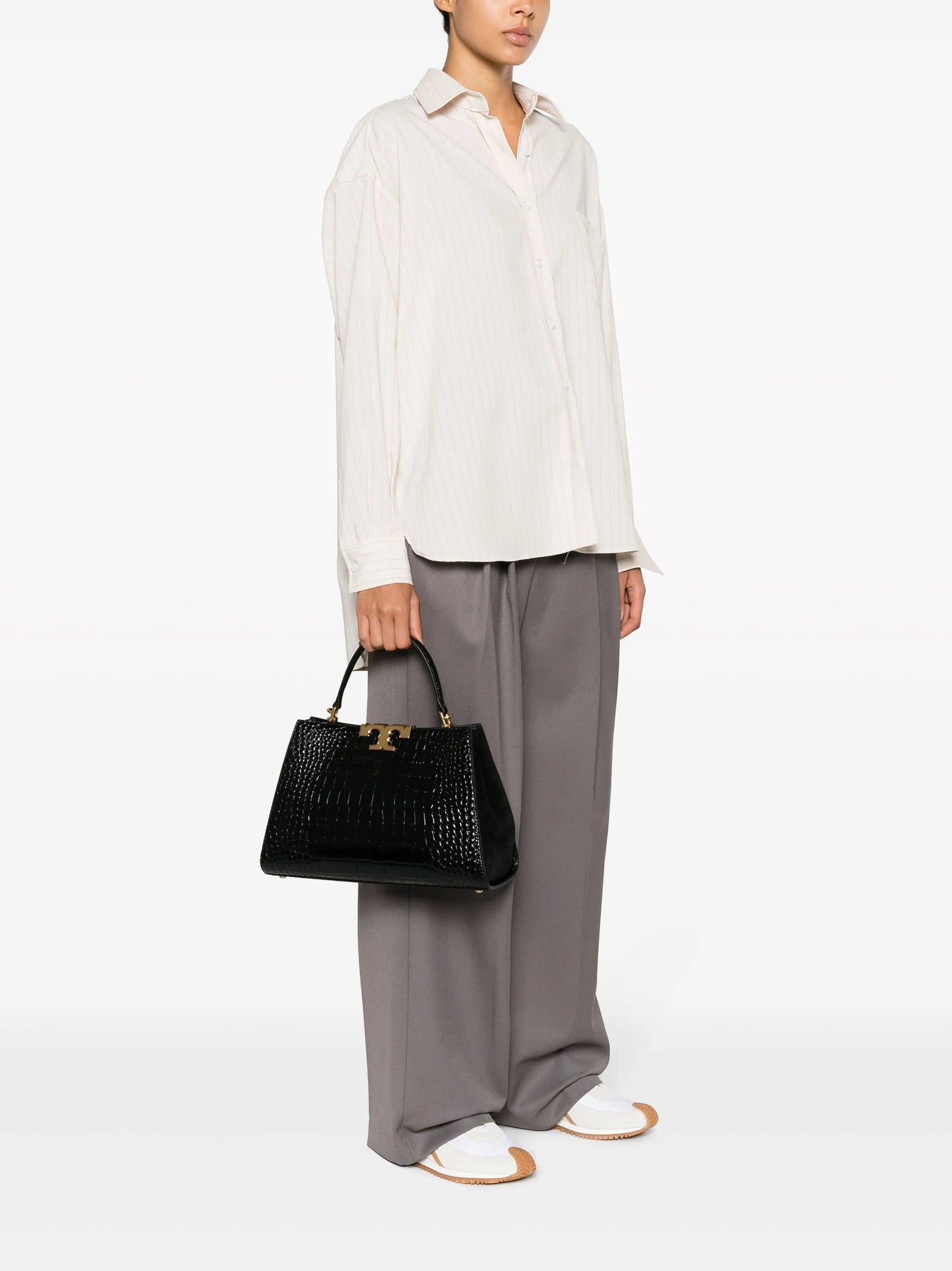 Eleanor crocodile-embossed tote bag