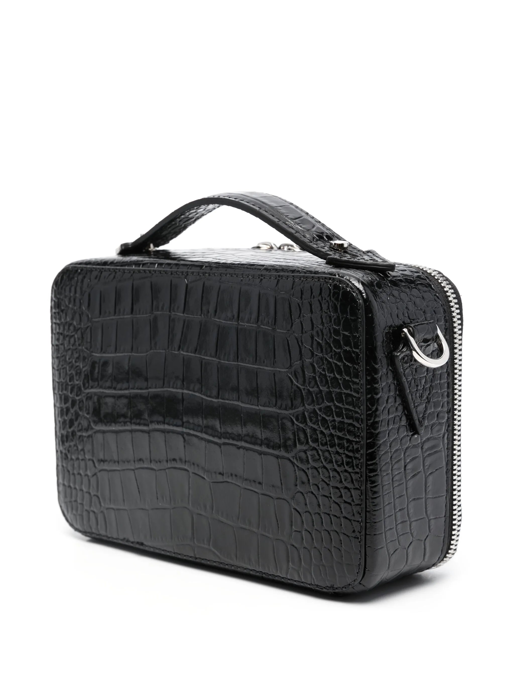 crocodile-embossed crossbody bag