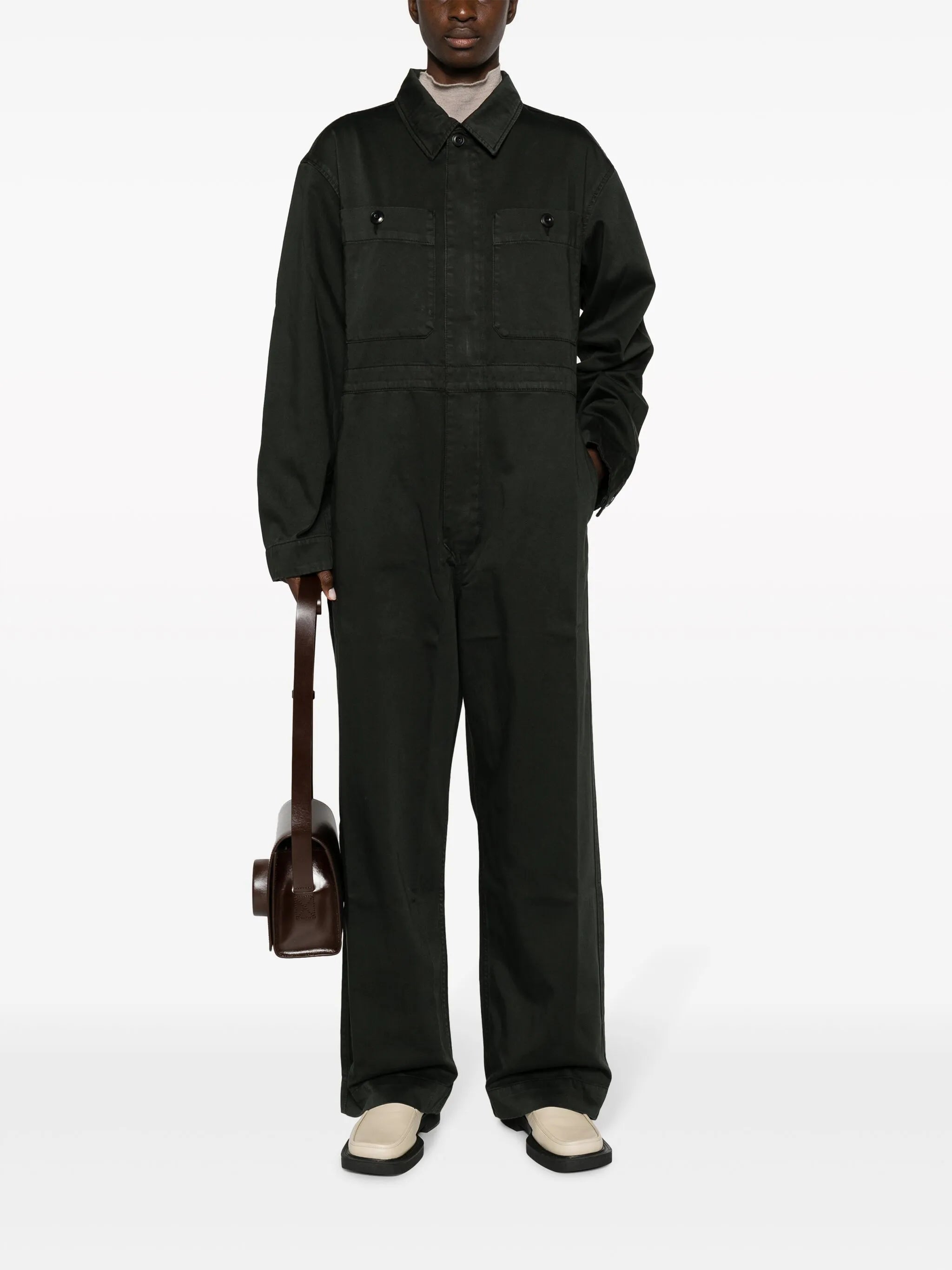 straight-leg cotton jumpsuit