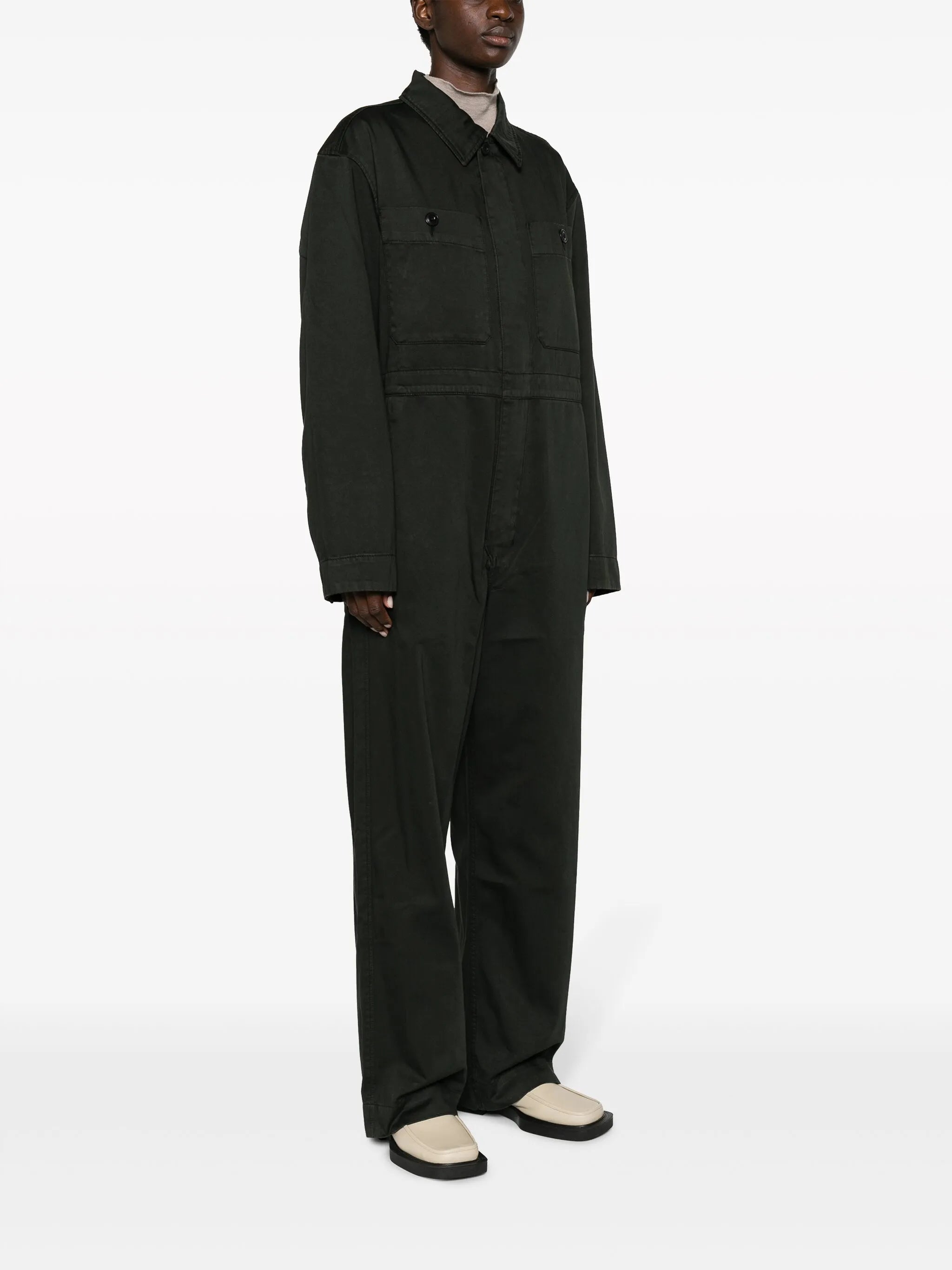 straight-leg cotton jumpsuit