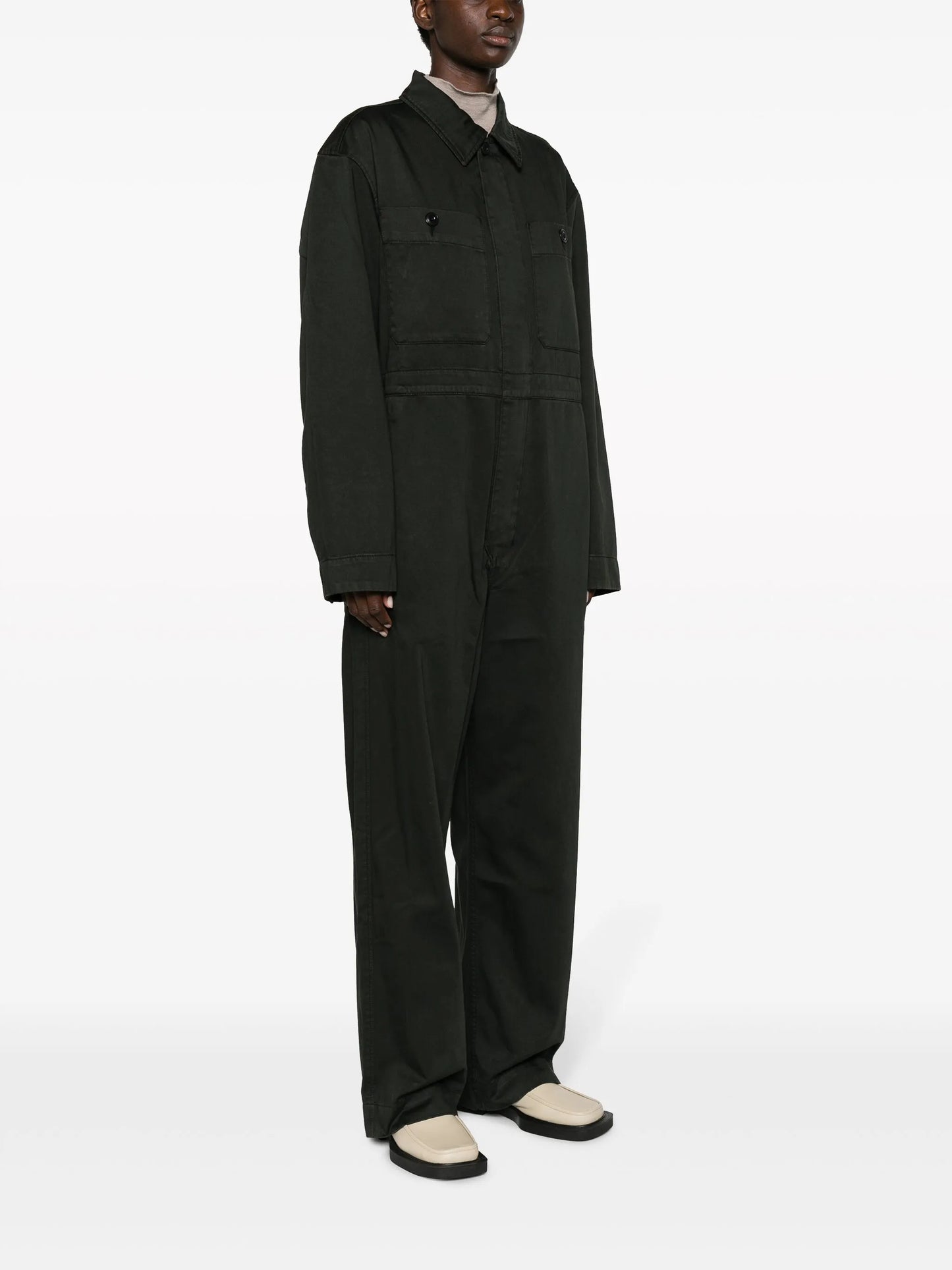 straight-leg cotton jumpsuit
