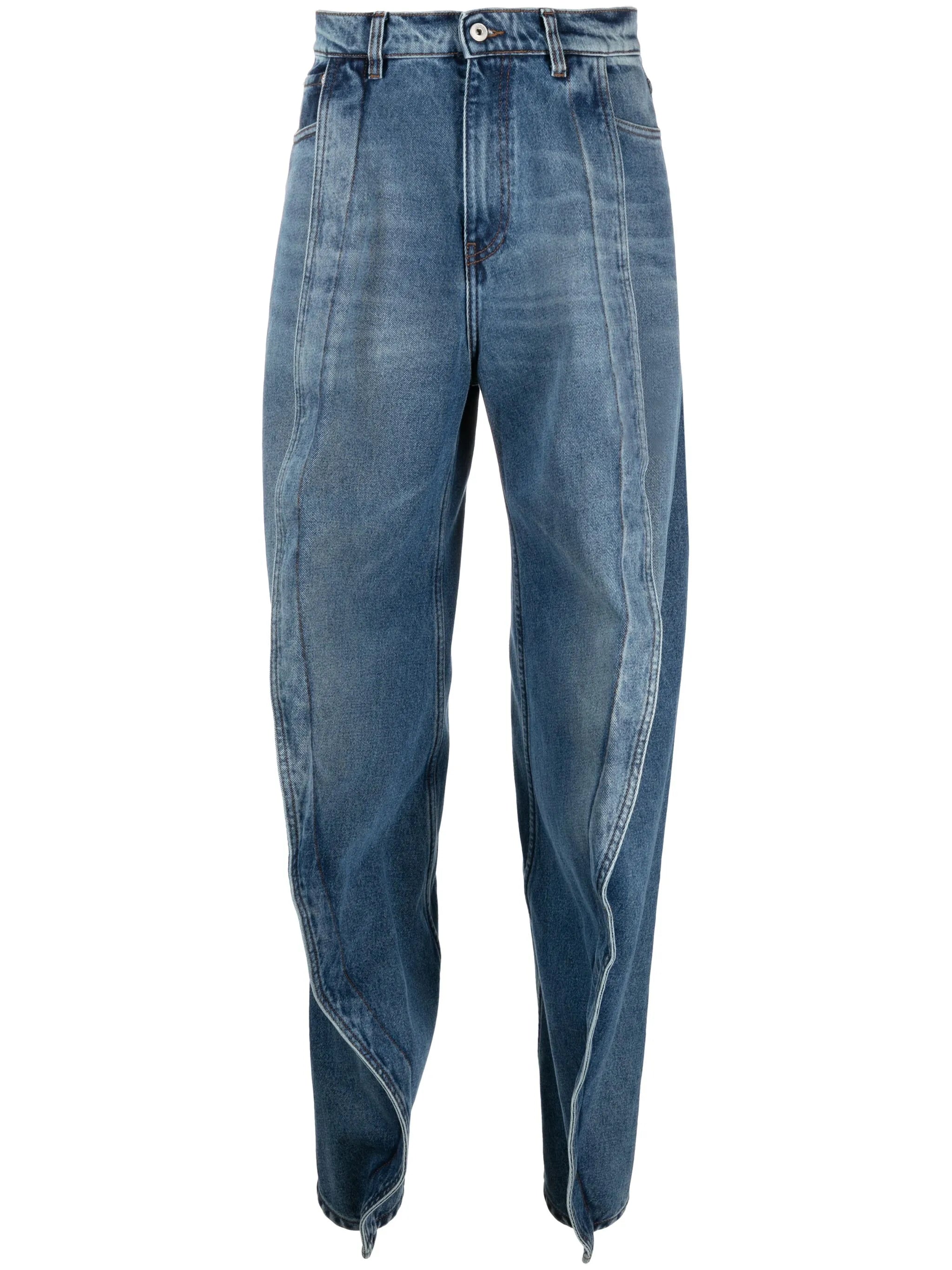 logo-patch organic cotton wide-leg jeans