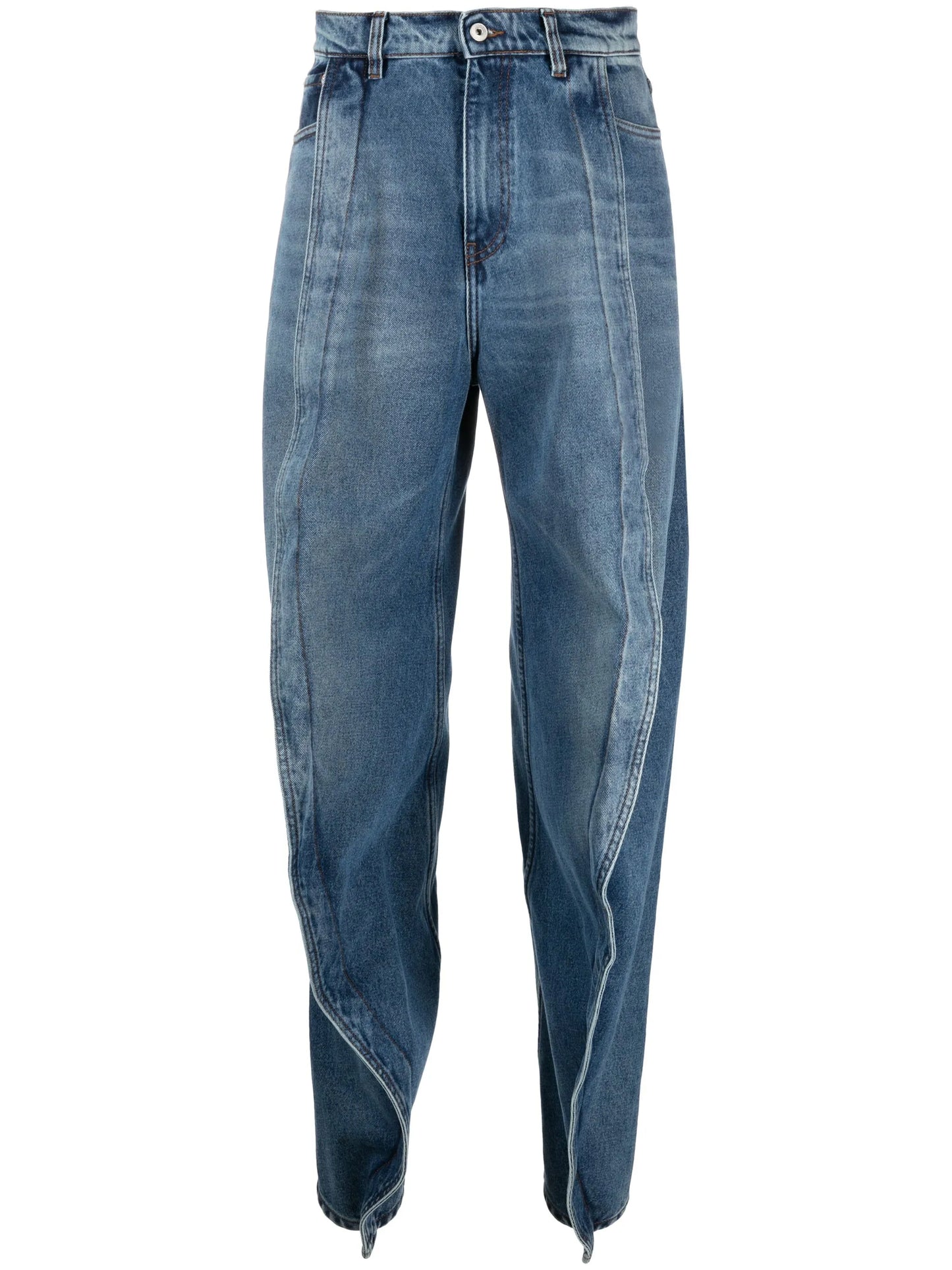 logo-patch organic cotton wide-leg jeans