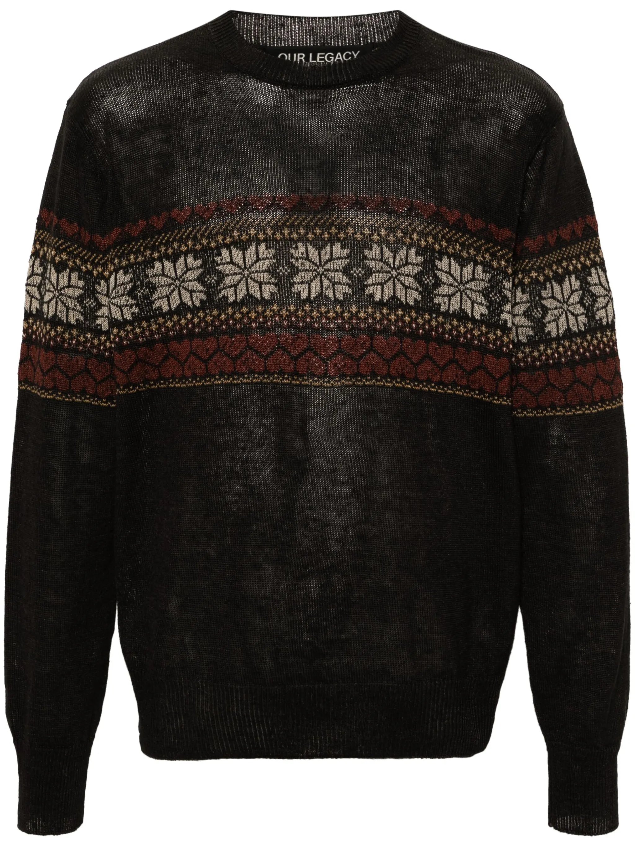 patterned intarsia-knit jumper